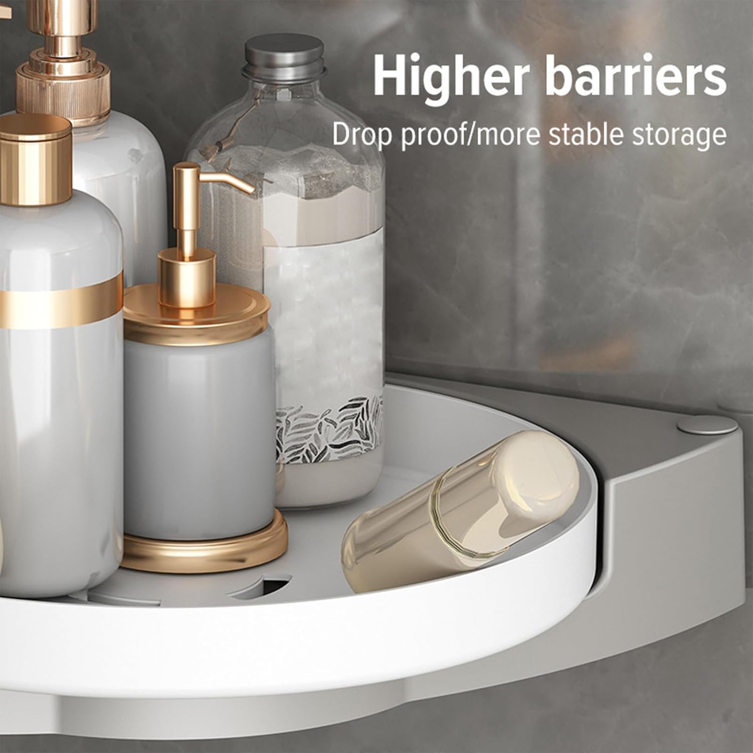 Corner Shower Caddy with Lazy Susan Organizer No Drilling