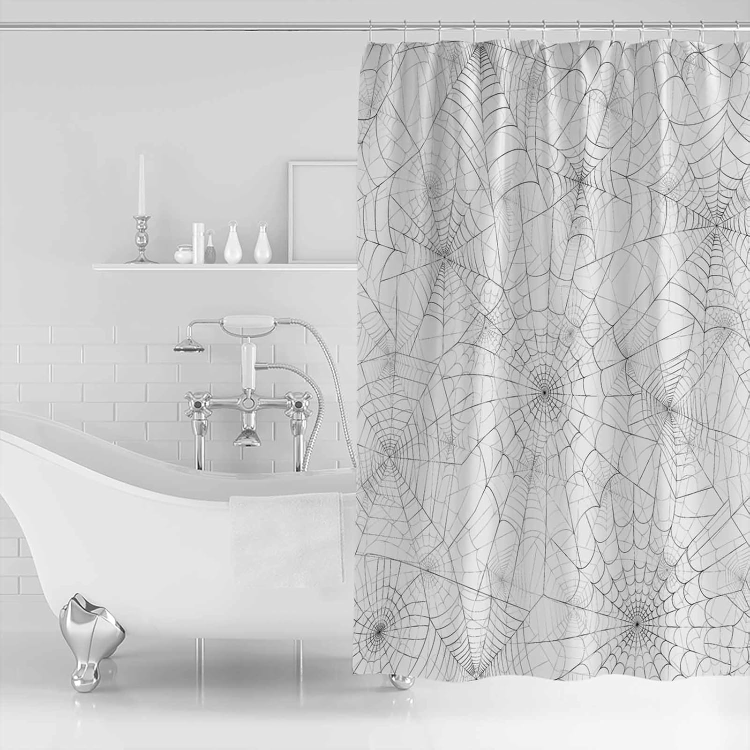 ZOE GARDEN Halloween Shower Curtain Set with Hook 72x84