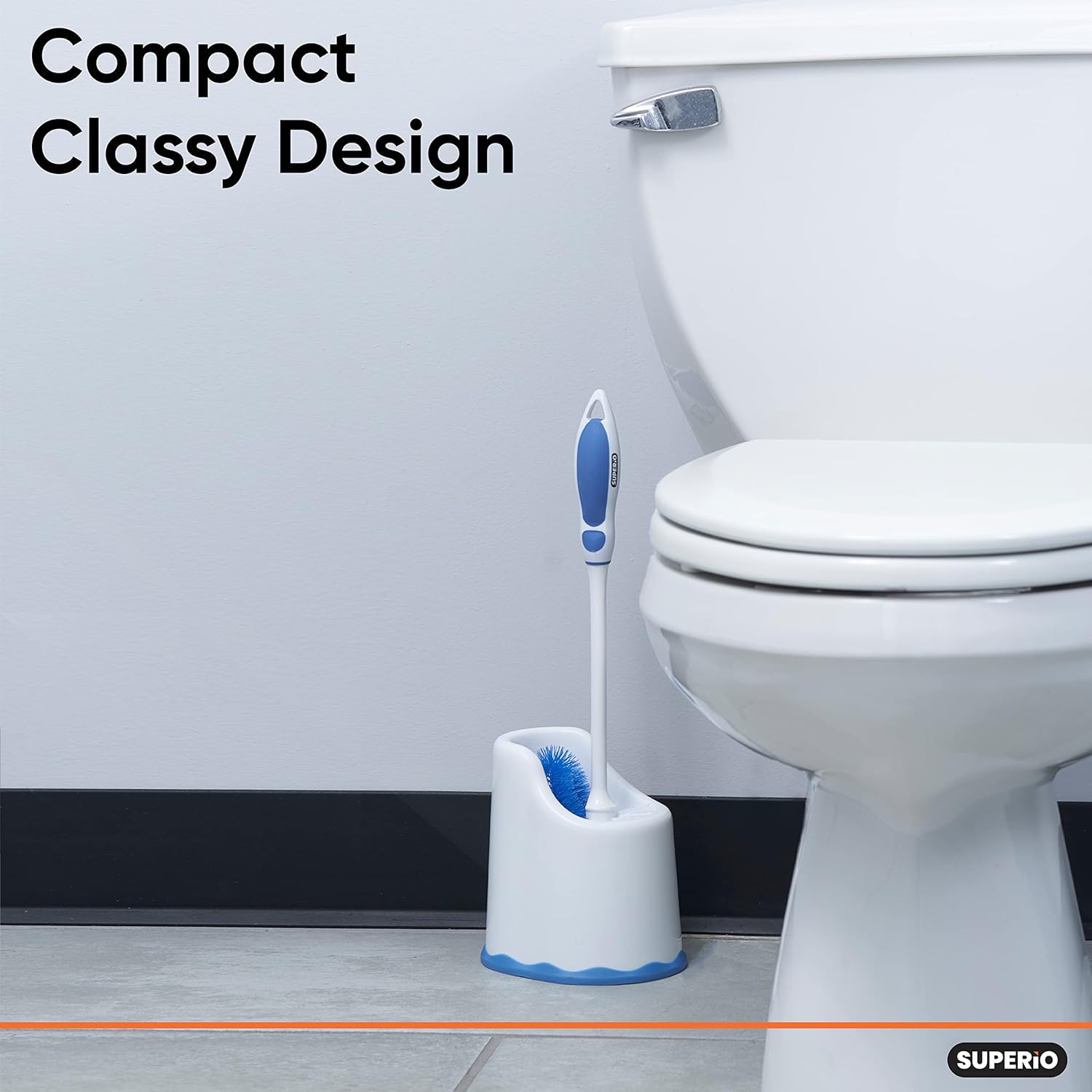 Superio Toilet Brush and Holder Set with Storage Caddy