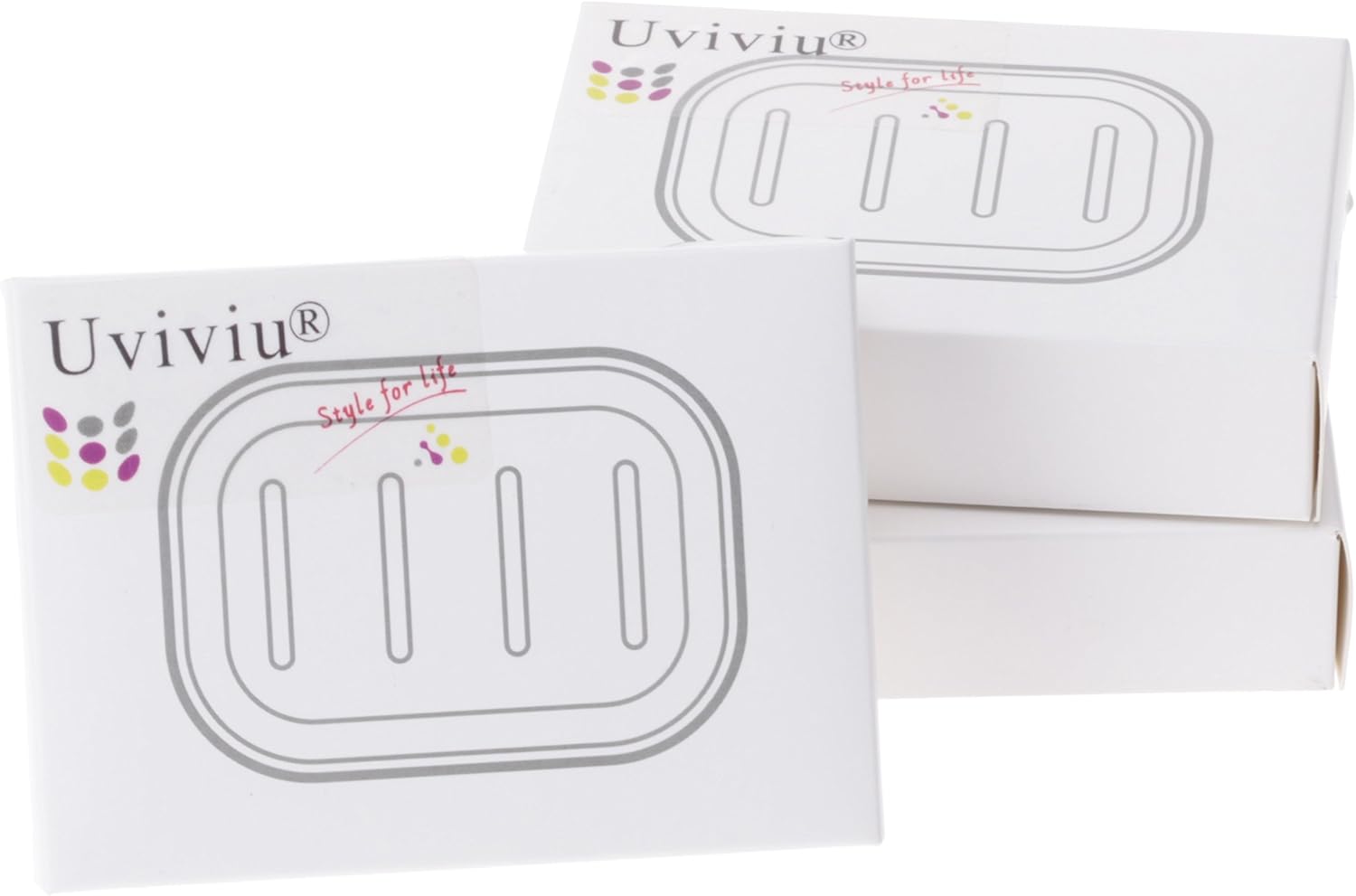UVIVIU Plastic Soap Dish Container Keeps Soap Dry Easy Cleaning Grey Blue