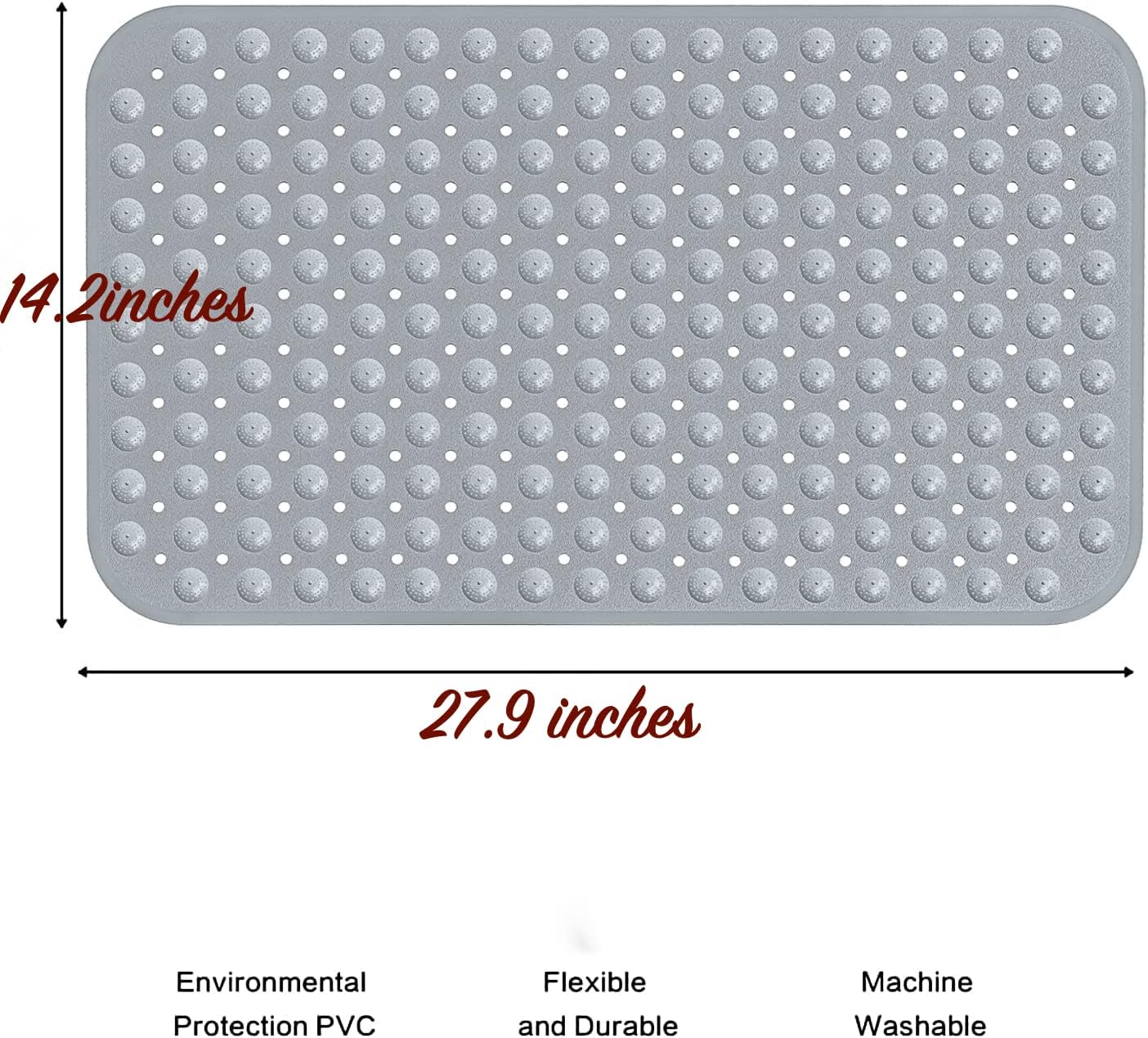 Non-Slip Bath Mat with Suction Cups for Shower Stall