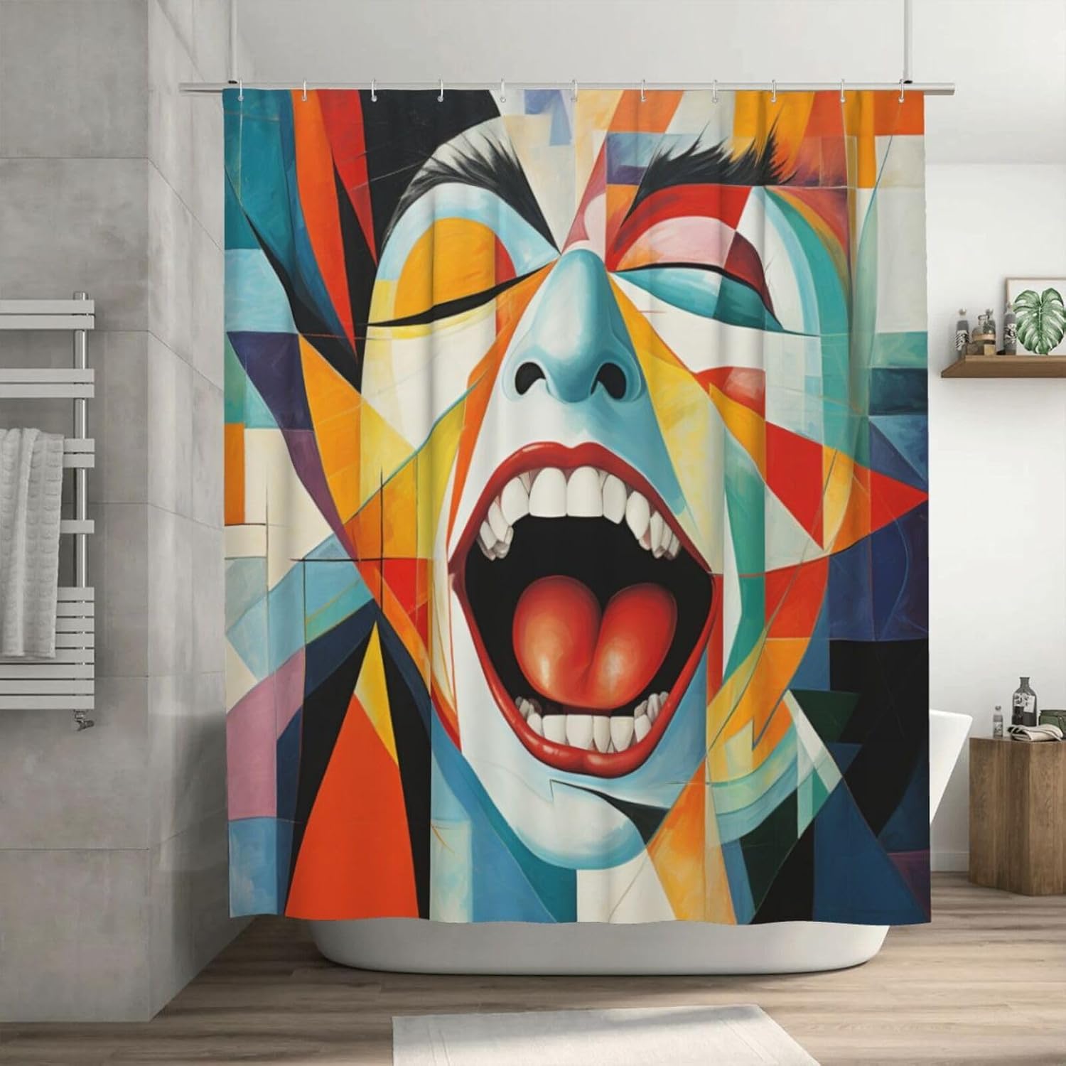 DAOWANGZUO Laughing Boy Shower Curtain Set 72x72in