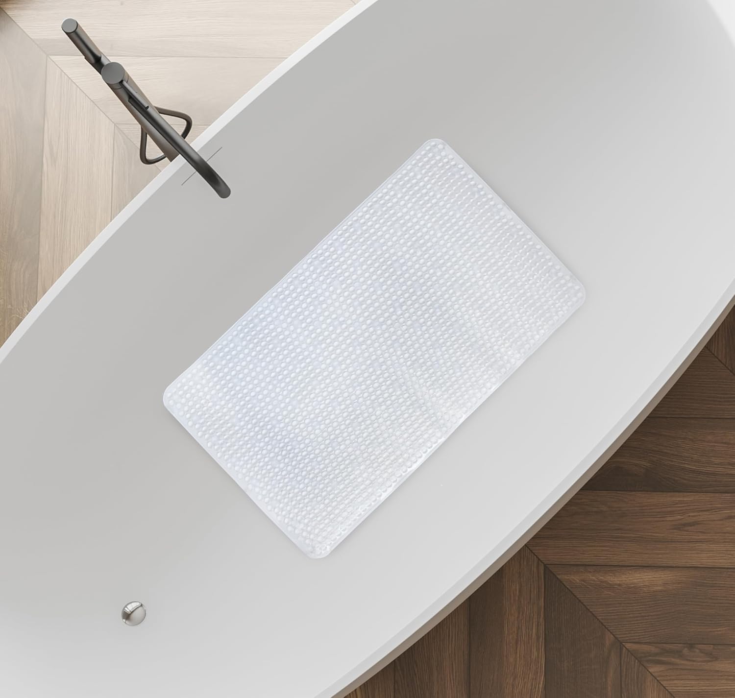Splash Home Clear PVC Bathtub Mat Non-Slip
