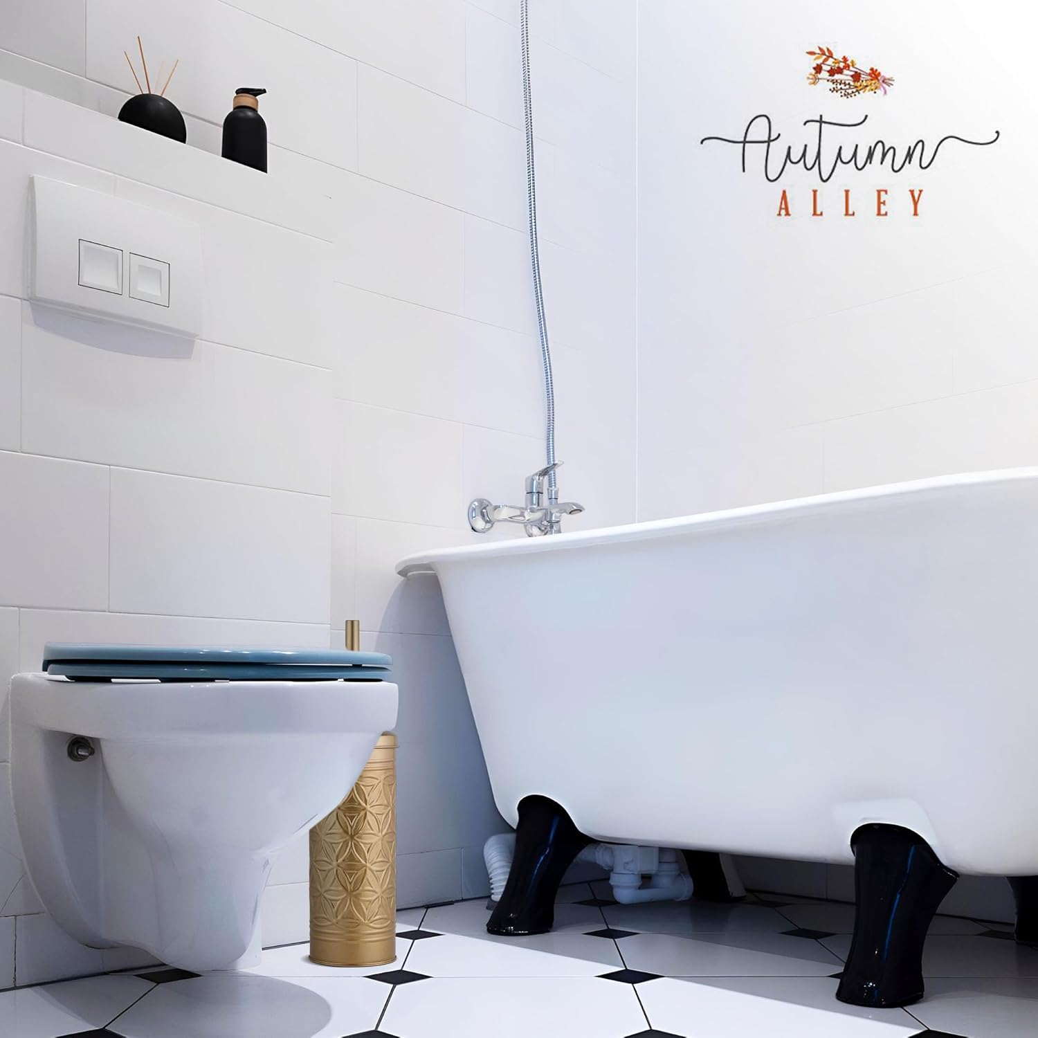 Autumn Alley Brushed Gold Toilet Brush Set