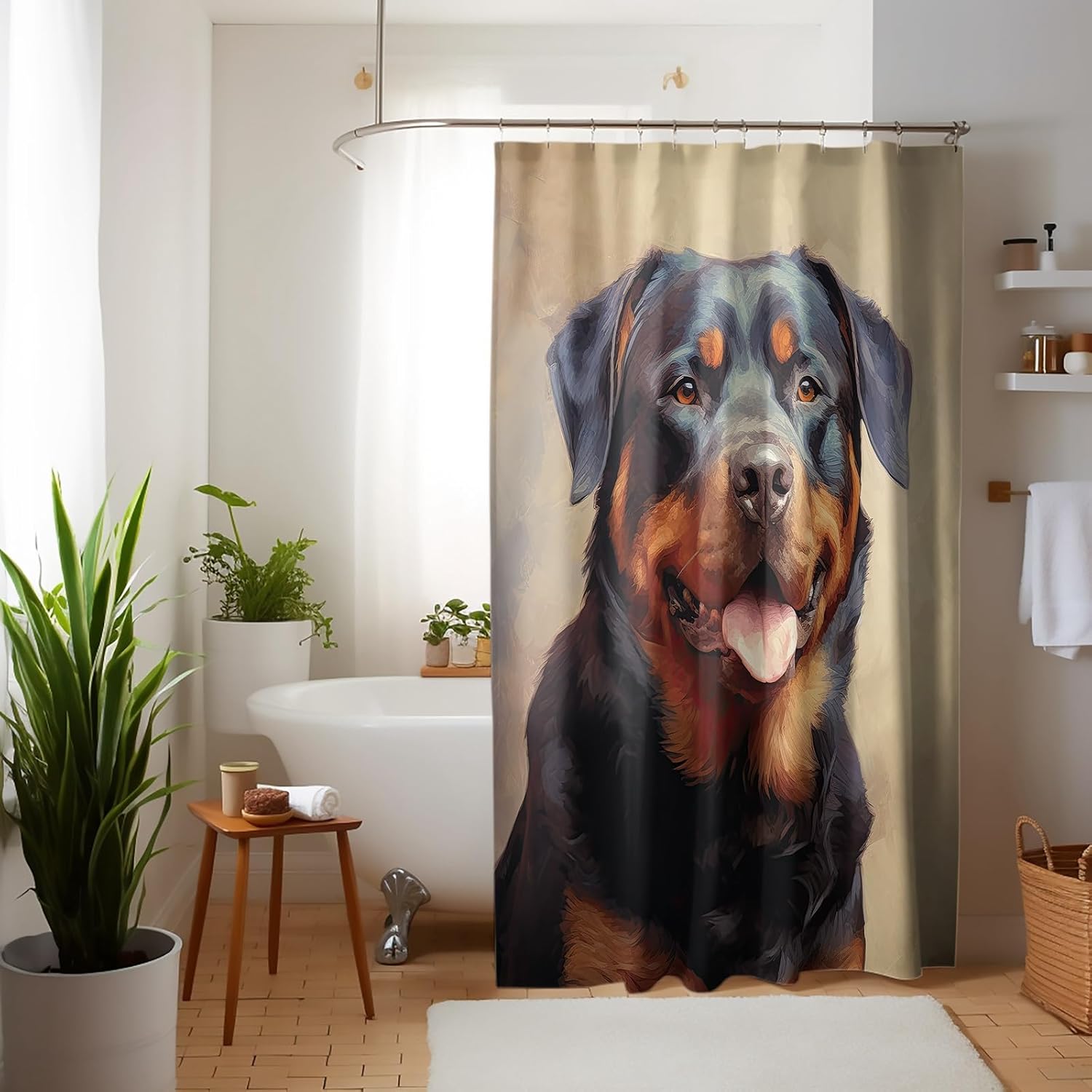 Ganshan Bi Chesapeake Bay Retriever Dog White Shower Curtain 72x72 Inch