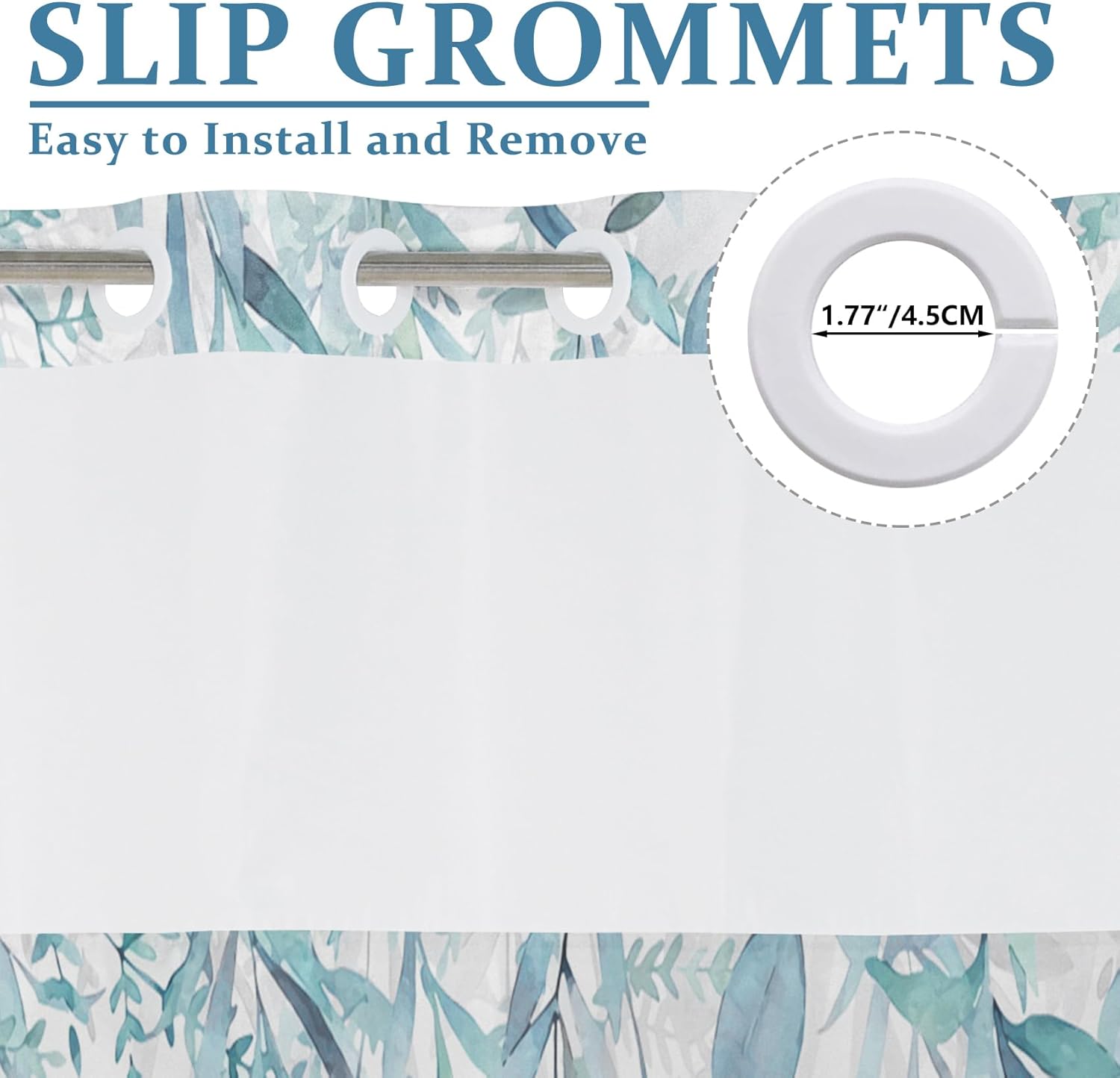 AWERT Double Layer Shower Curtain Set with Snap Liner Sage Green