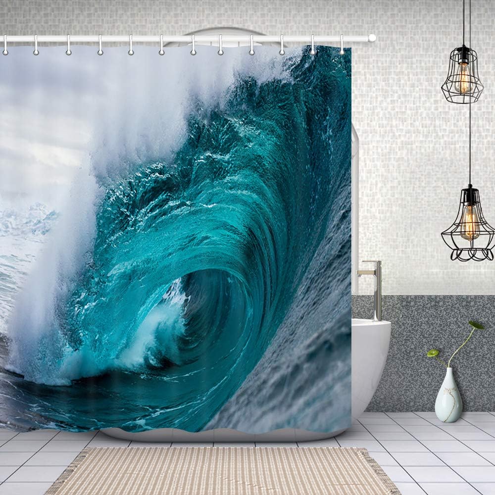 NYMB Aqua Ocean Seawater Shower Curtain 69X70in 1