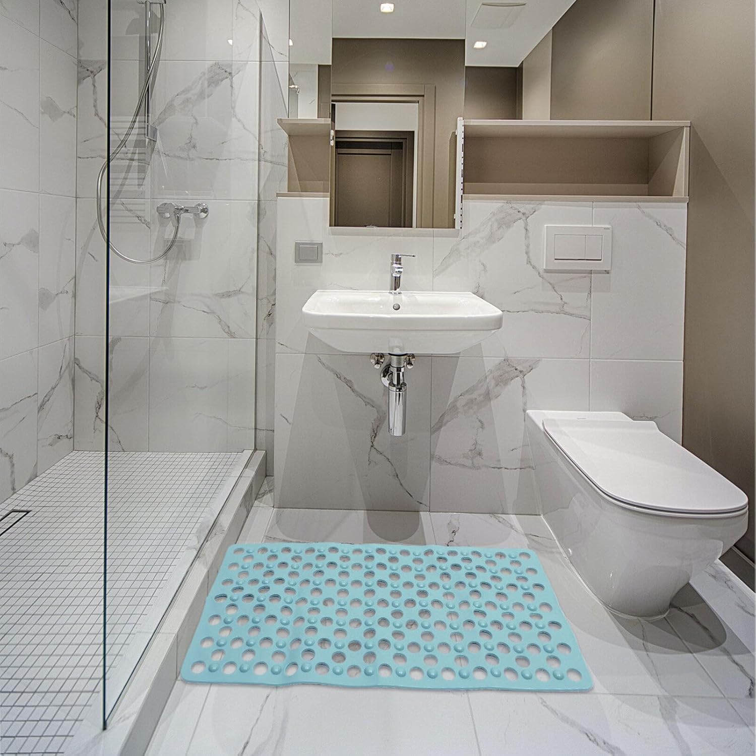 HOMSFOU Non-Slip Suction Shower Floor Mat