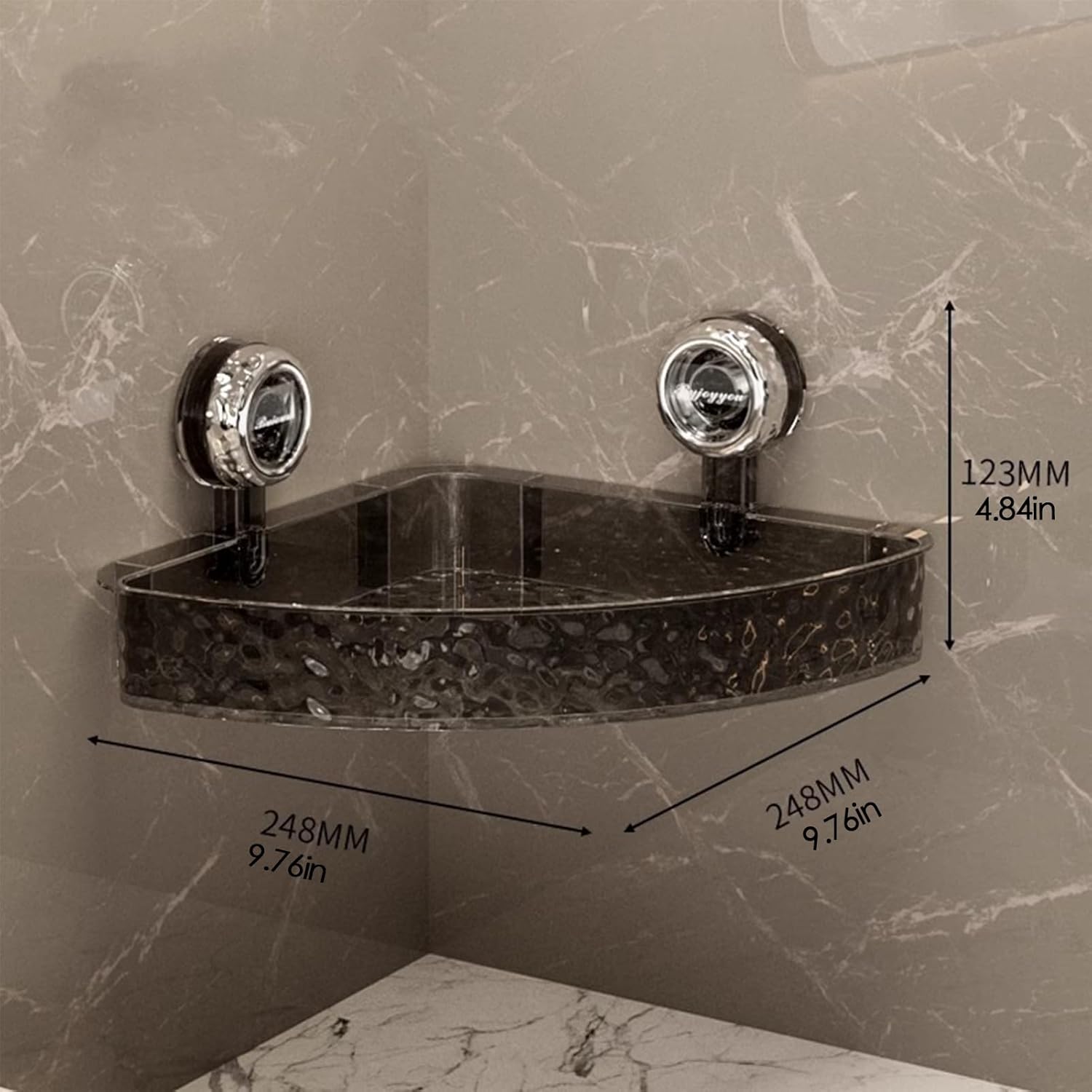Awakentti Corner Shower Shelf No Drill Gray Storage Rack