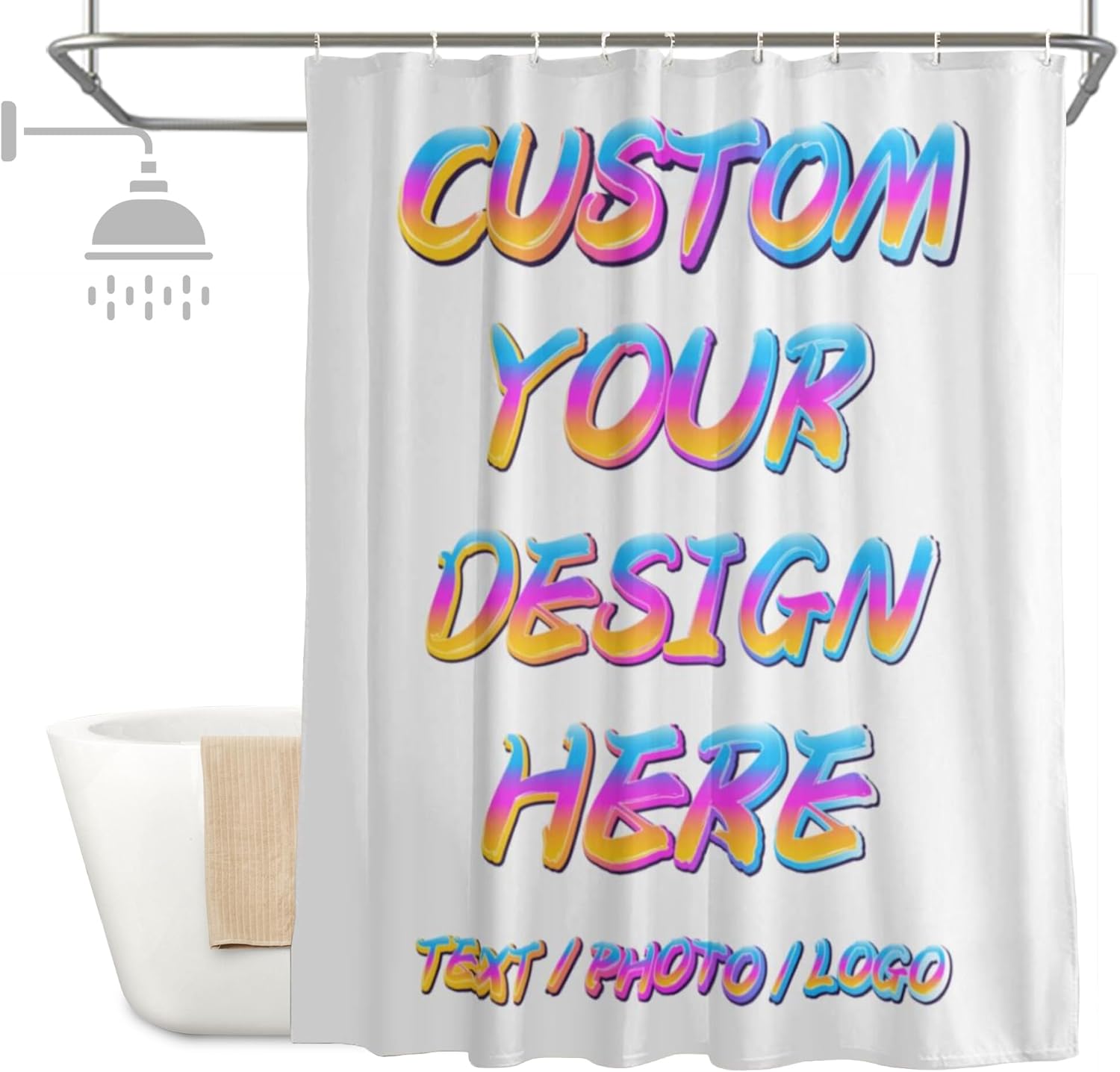 Custom Shower Curtain with Picture Photo Design for Bathroom
