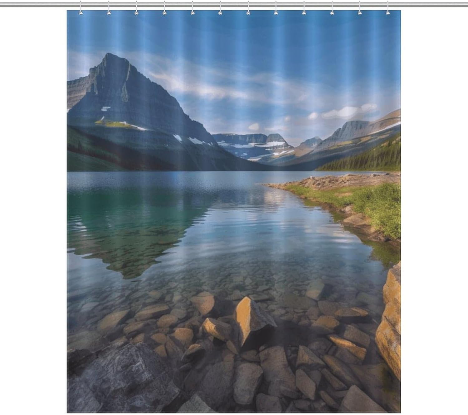 WEIHAKO Shower Curtain Set with 12 Hooks 60x72 Inches 1