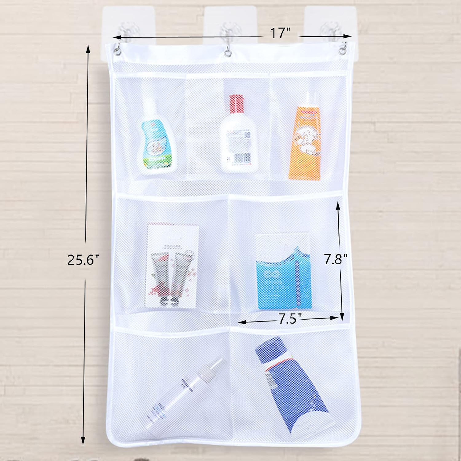Starsouce Mesh Shower Caddy with 7 Pockets Quick Dry Organizer