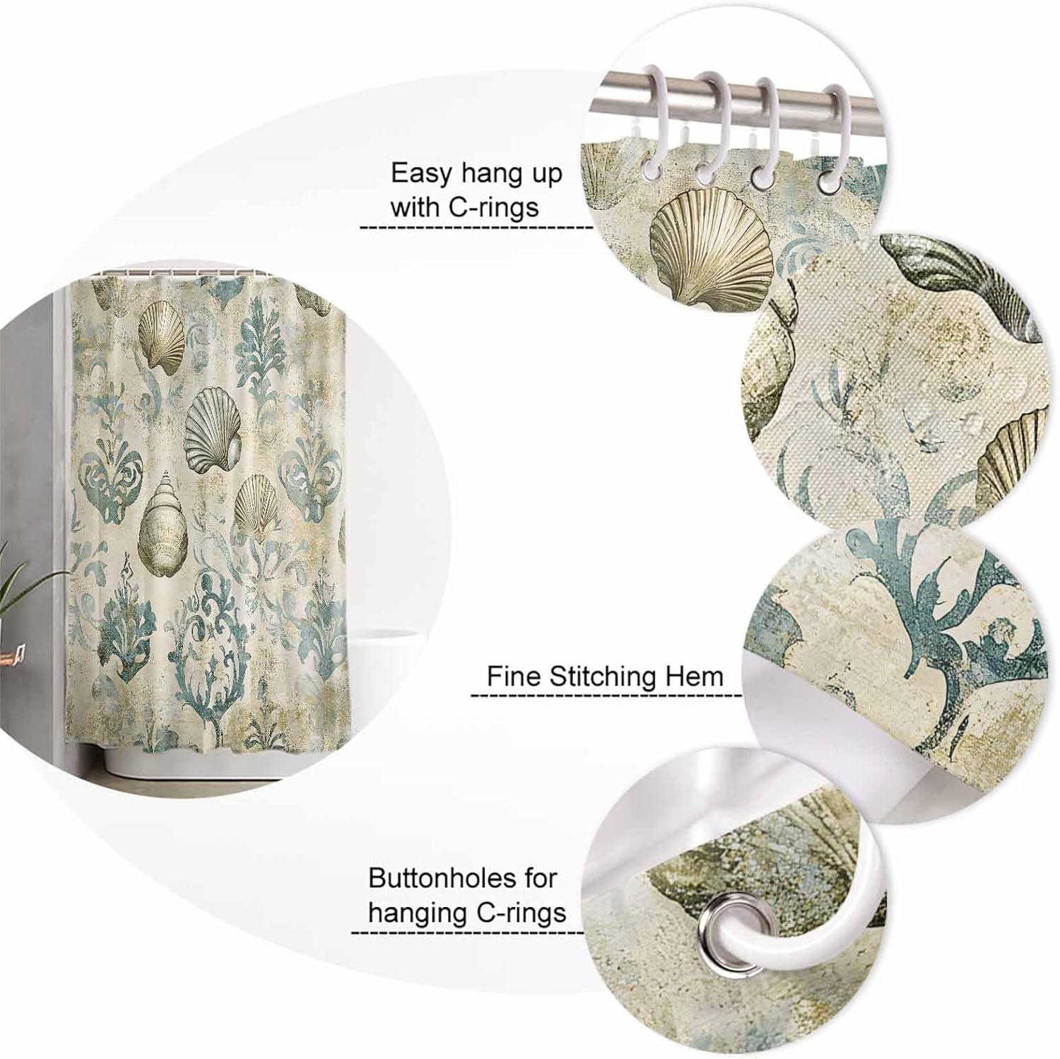 ZOE GARDEN Vintage Coastal Bathroom Set