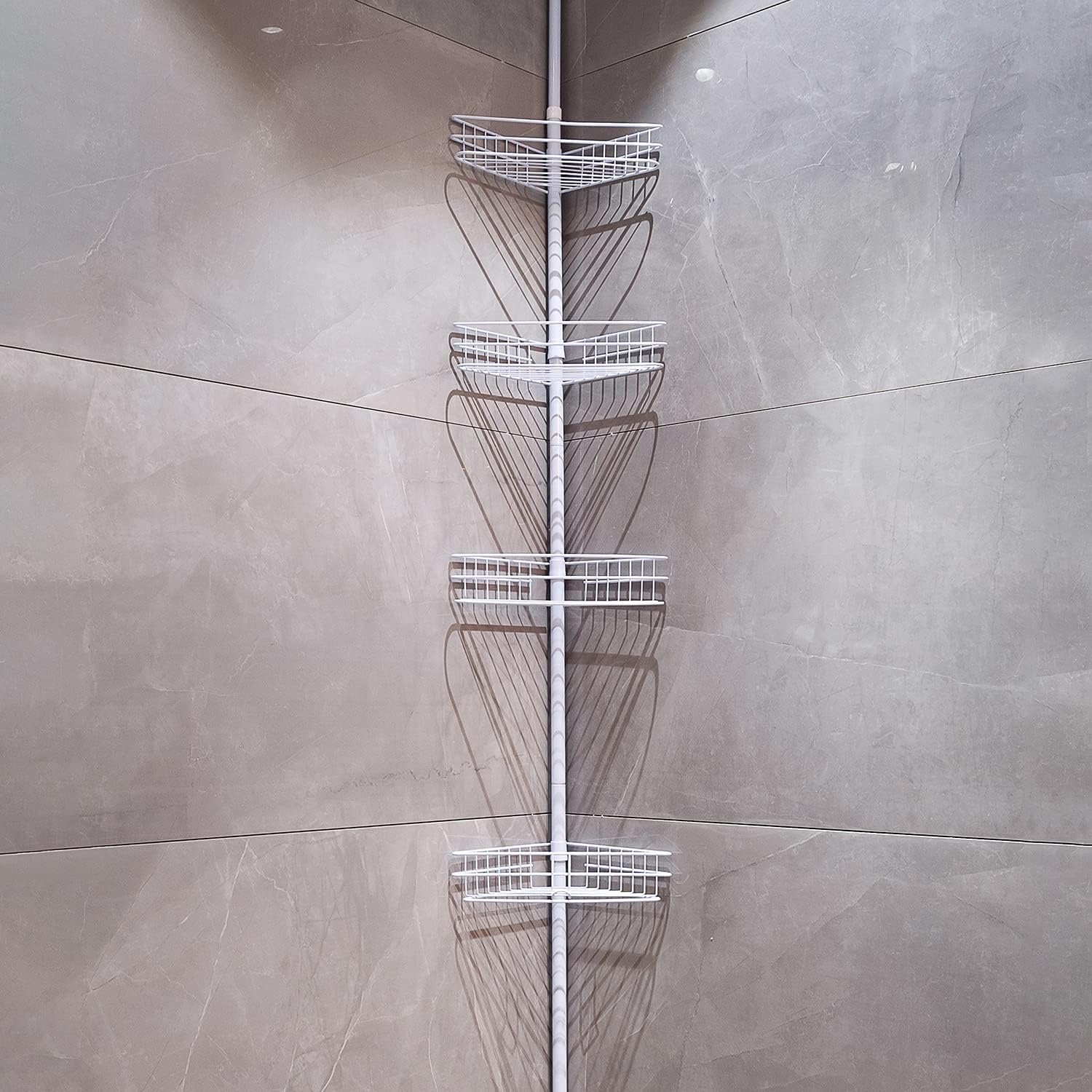 4 Tier Telescopic Shower Rack with Expandable Bath Shelf