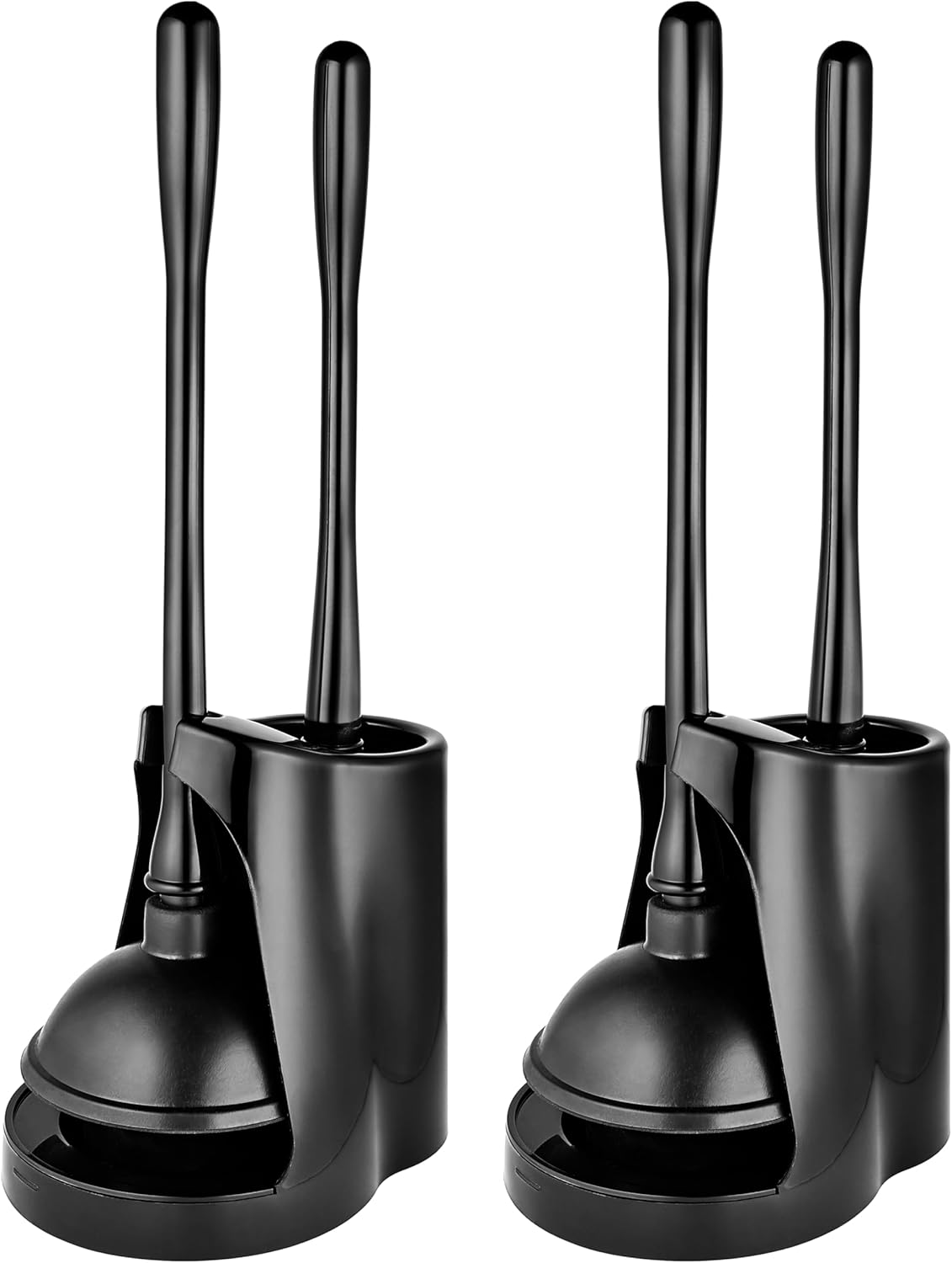 Toilet Plunger and Brush Set - 2 Pack Black
