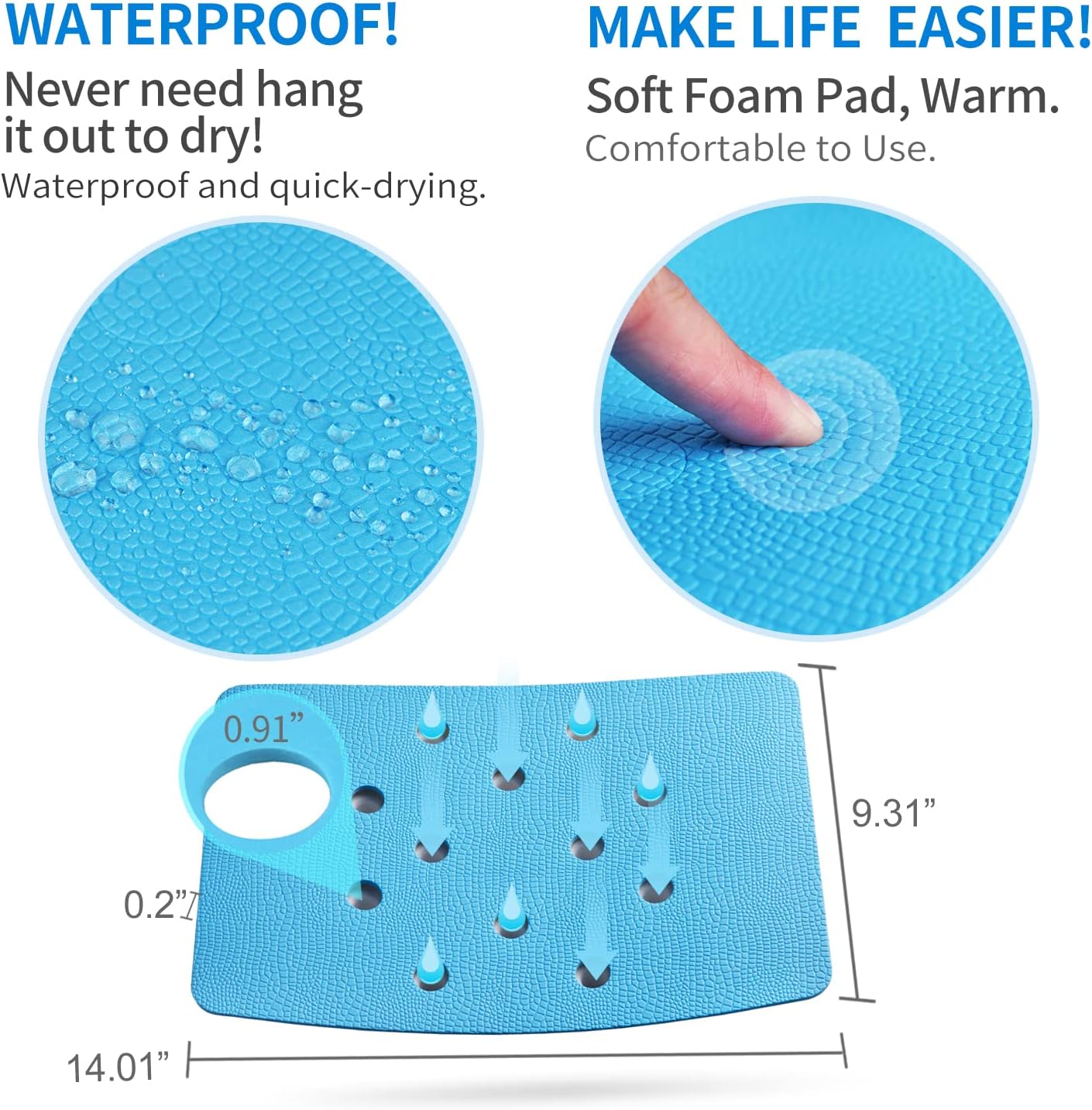 Non Slip Mat for Shower Stool with Adhesive Backing