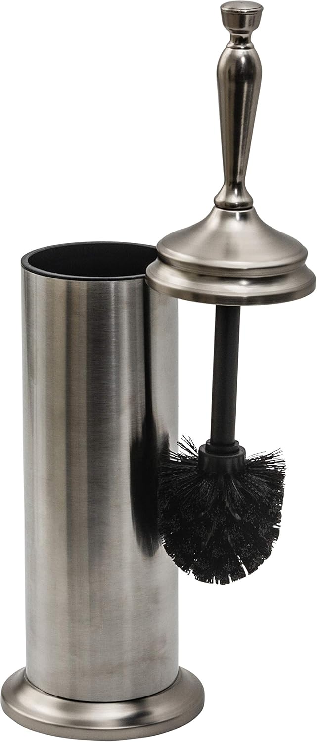 Splash Home Adora Toilet Brush with Holder - Satin Nickel 1