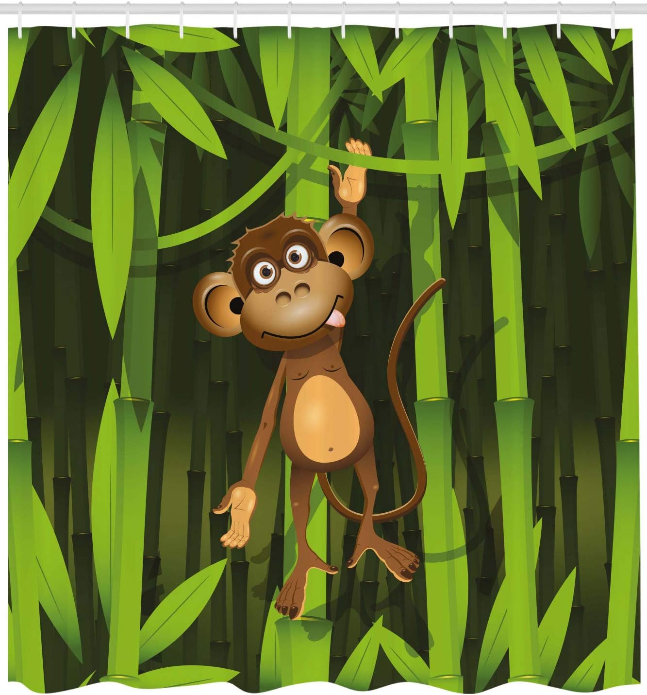 Ambesonne Jungle Shower Curtain Set with 12 Hooks 1
