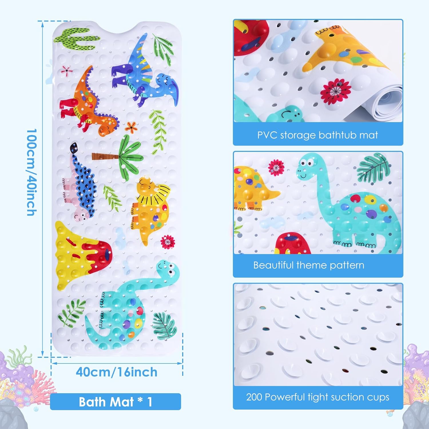 ZJRDYYK Anti Slip Dinosaur Park Bath Mat 40x16 Inch