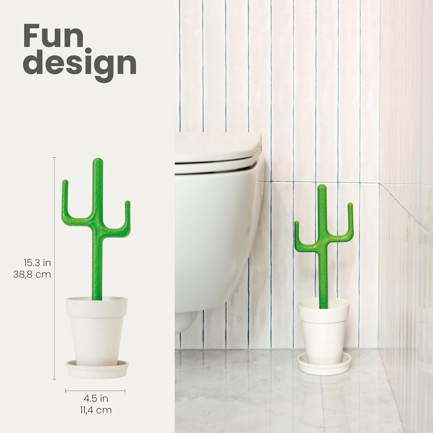 Vigar Cactus Toilet Brush Set with Holder 1