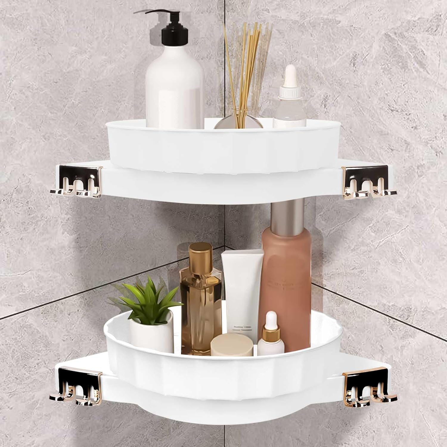 2 Pack Corner Shower Caddy with 360 Rotate