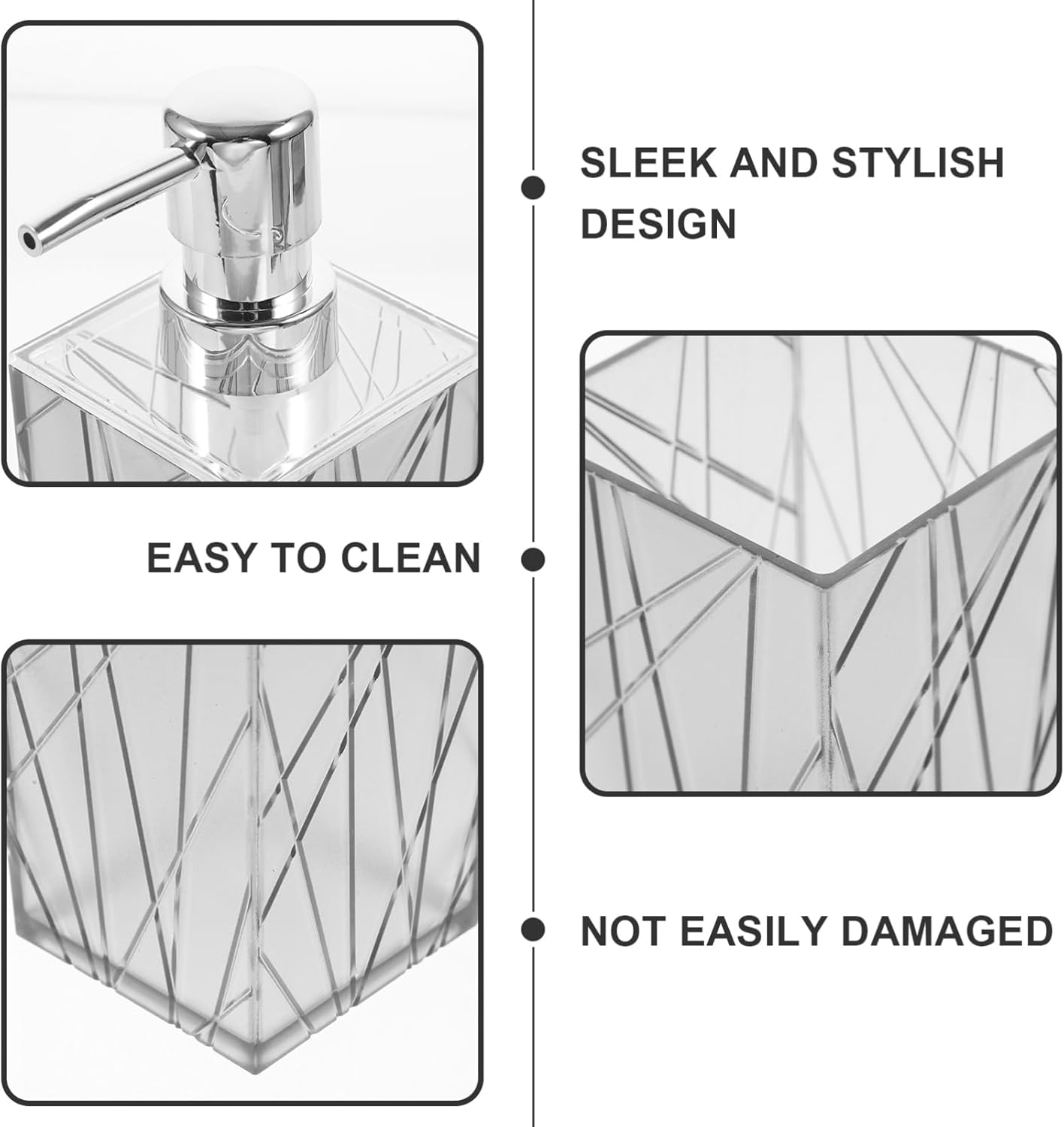 Garneck Bathroom Soap Dispenser Set with Shampoo Toothbrush Holder