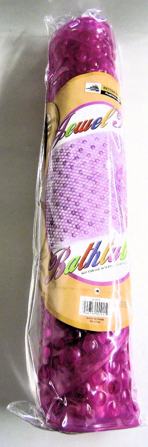 Jewel Tone Bubble Bathtub Mat - 16 X 28 Non-Slip Pink 1