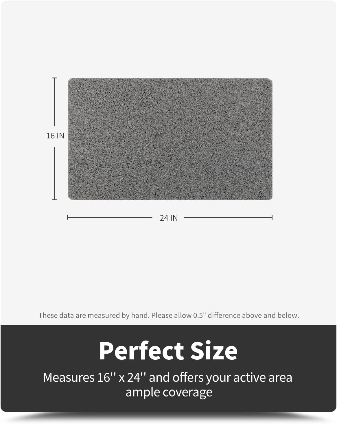 Non-Slip Bathtub Mat 16x24 Inch Quick Drying