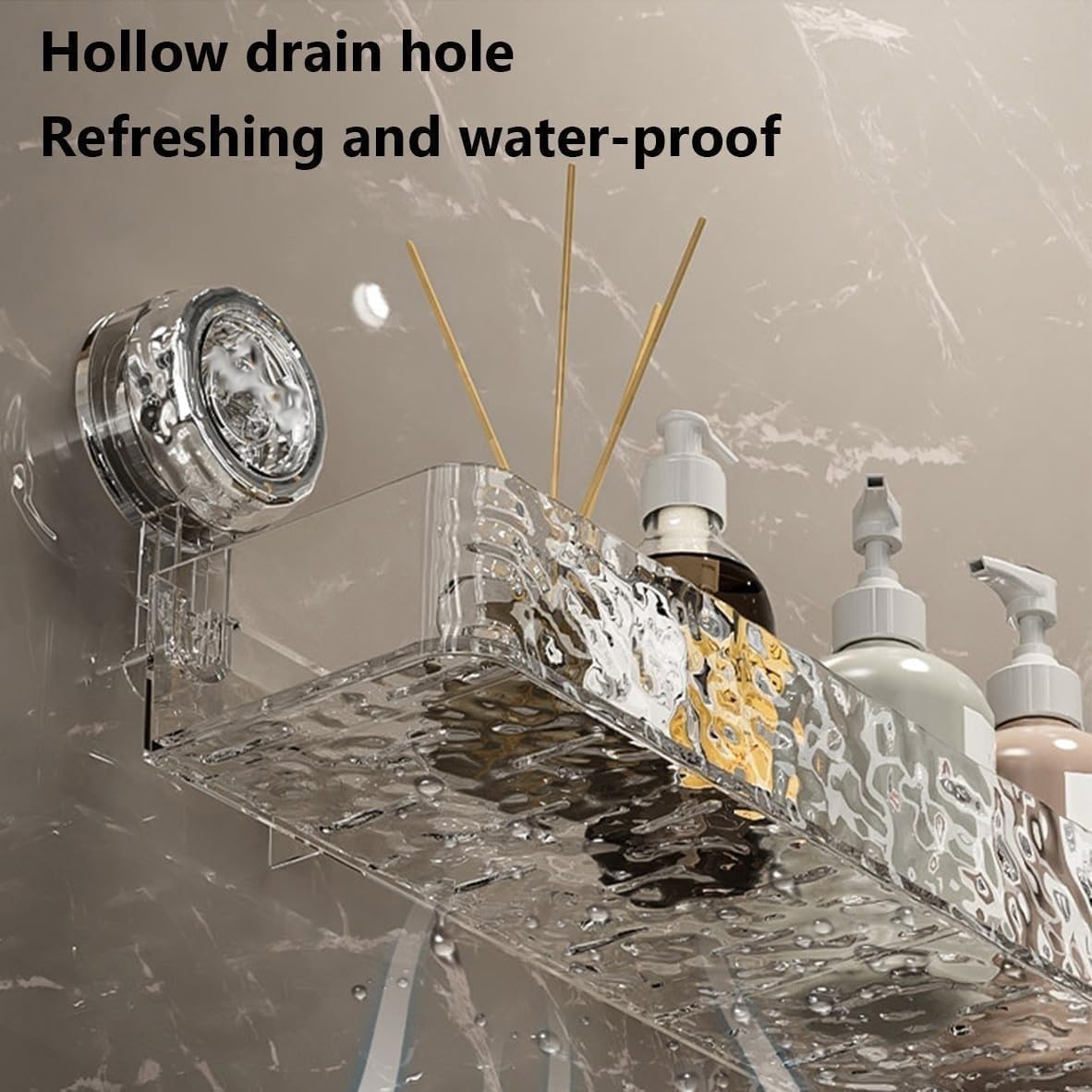 No Drill Shower Caddy with Suction Cups and Hooks