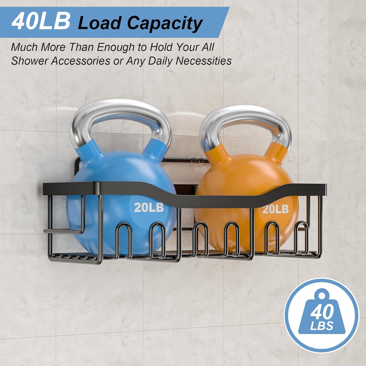 Phiaso 6 Pack Shower Caddy - Drill-Free Stainless Steel Organizer
