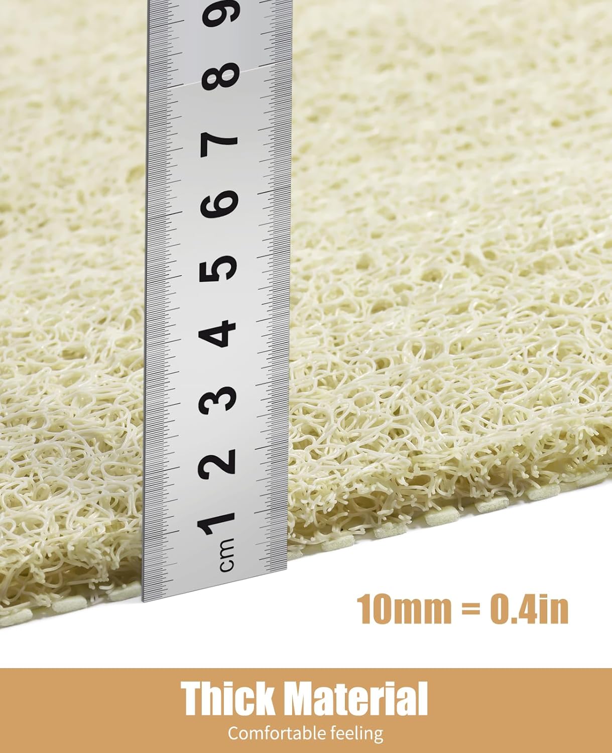 OTHWAY Non Slip Shower Mat for Wet Areas PVC Loofah Mat Beige