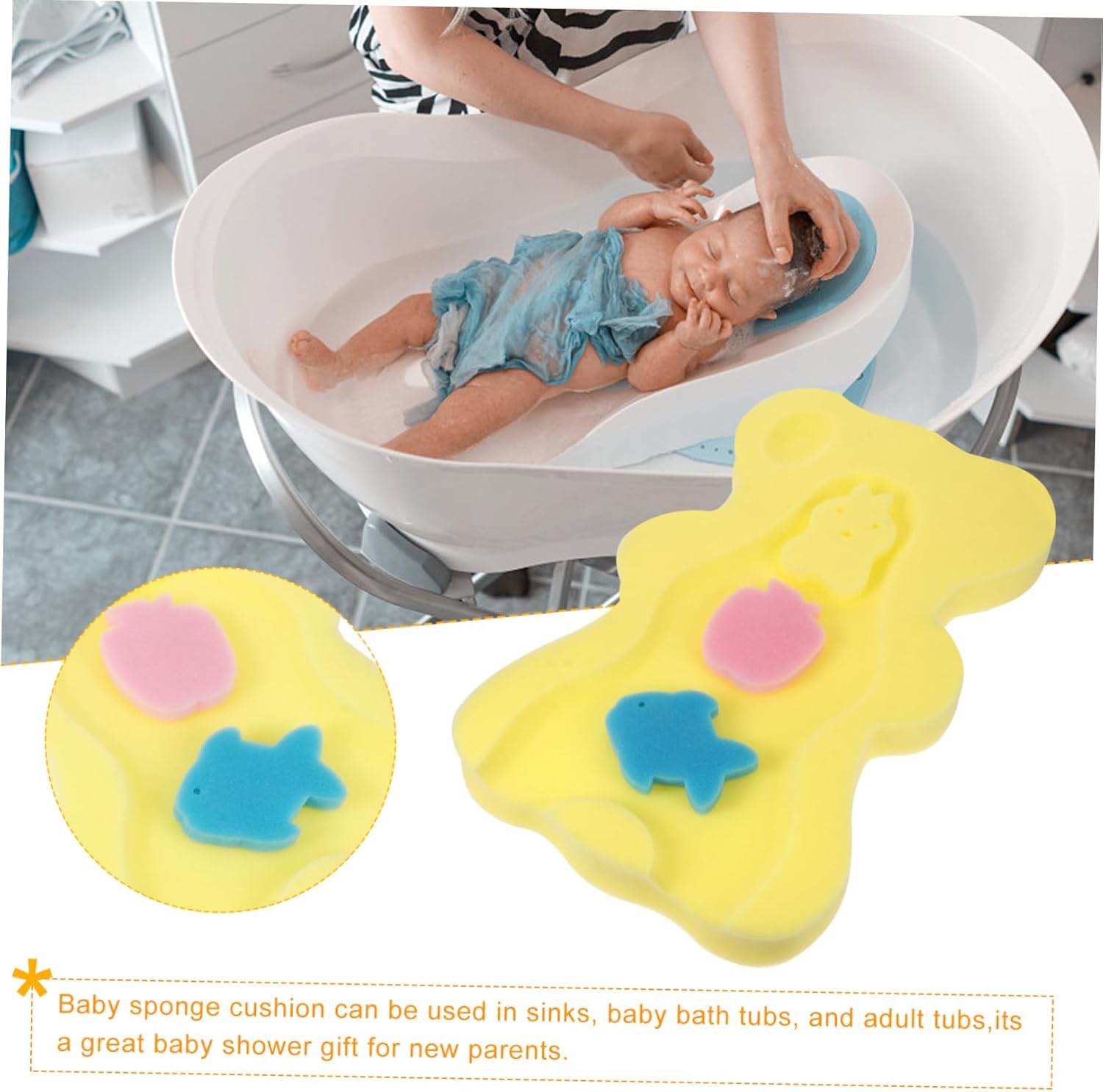Non-Slip Bath Mat Sponge Cushion for Newborns