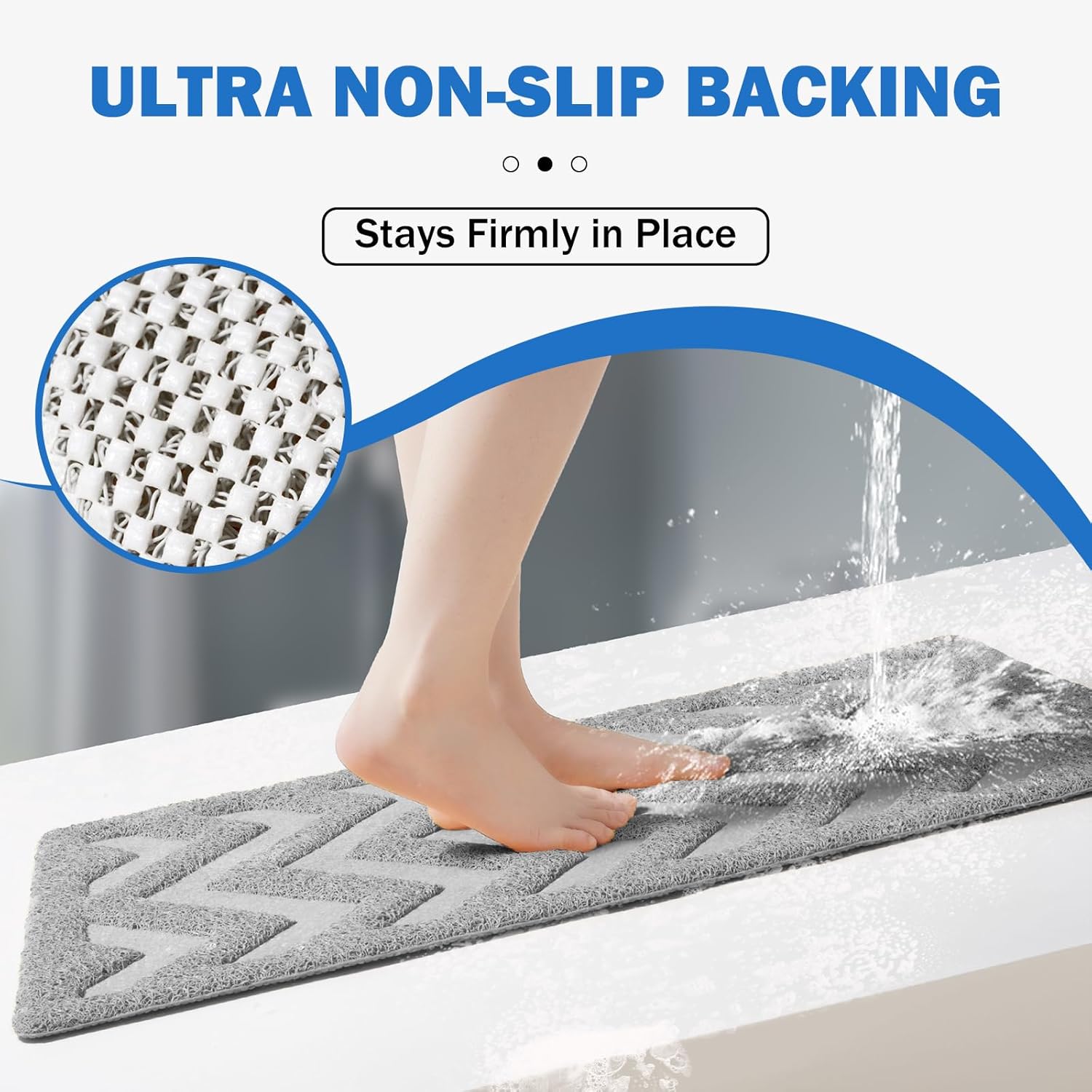 YDKGL Gray Non Slip Bathtub Mat 18x30in
