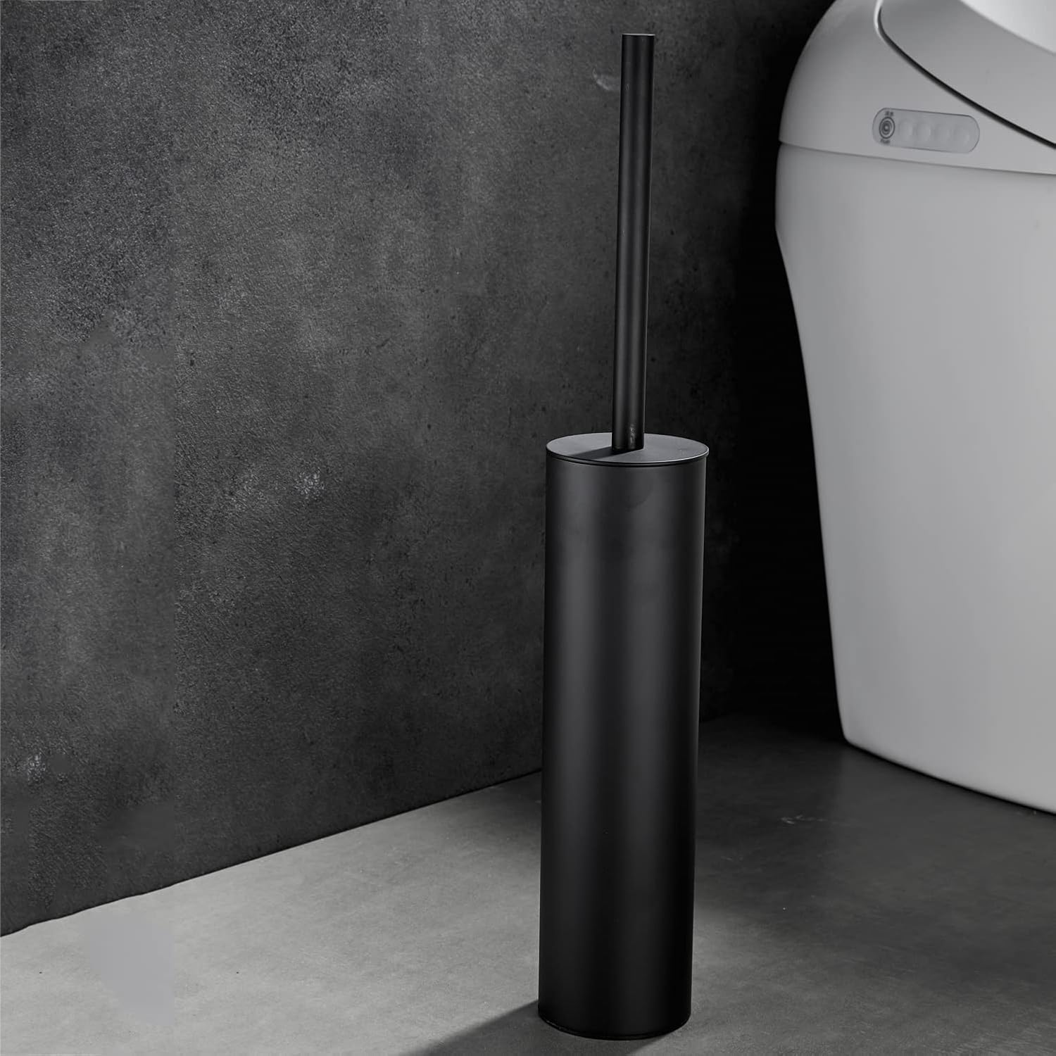 Luxury Freestanding Toilet Brush with Matte Black Finish