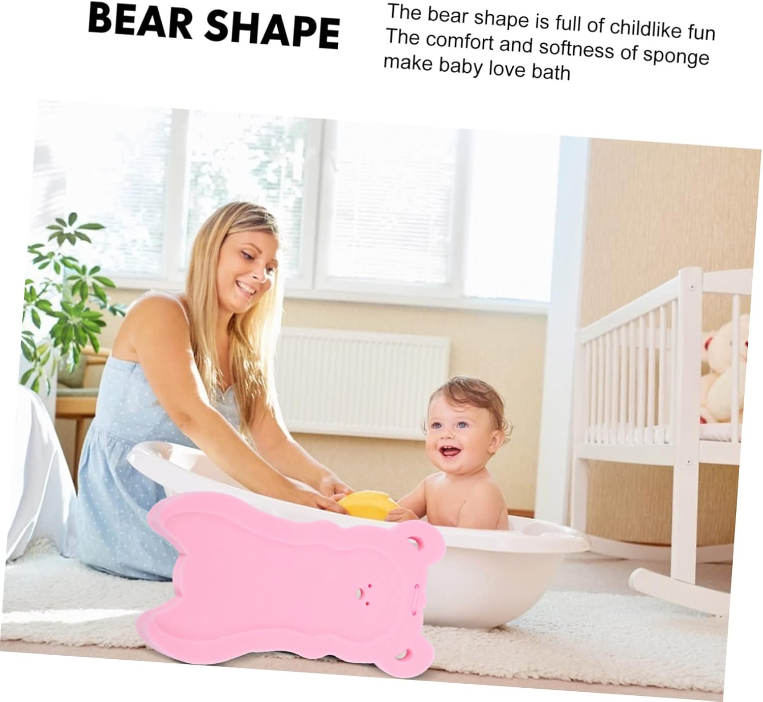 Beatifufu Newborn Bath Cushion with Mat Holder