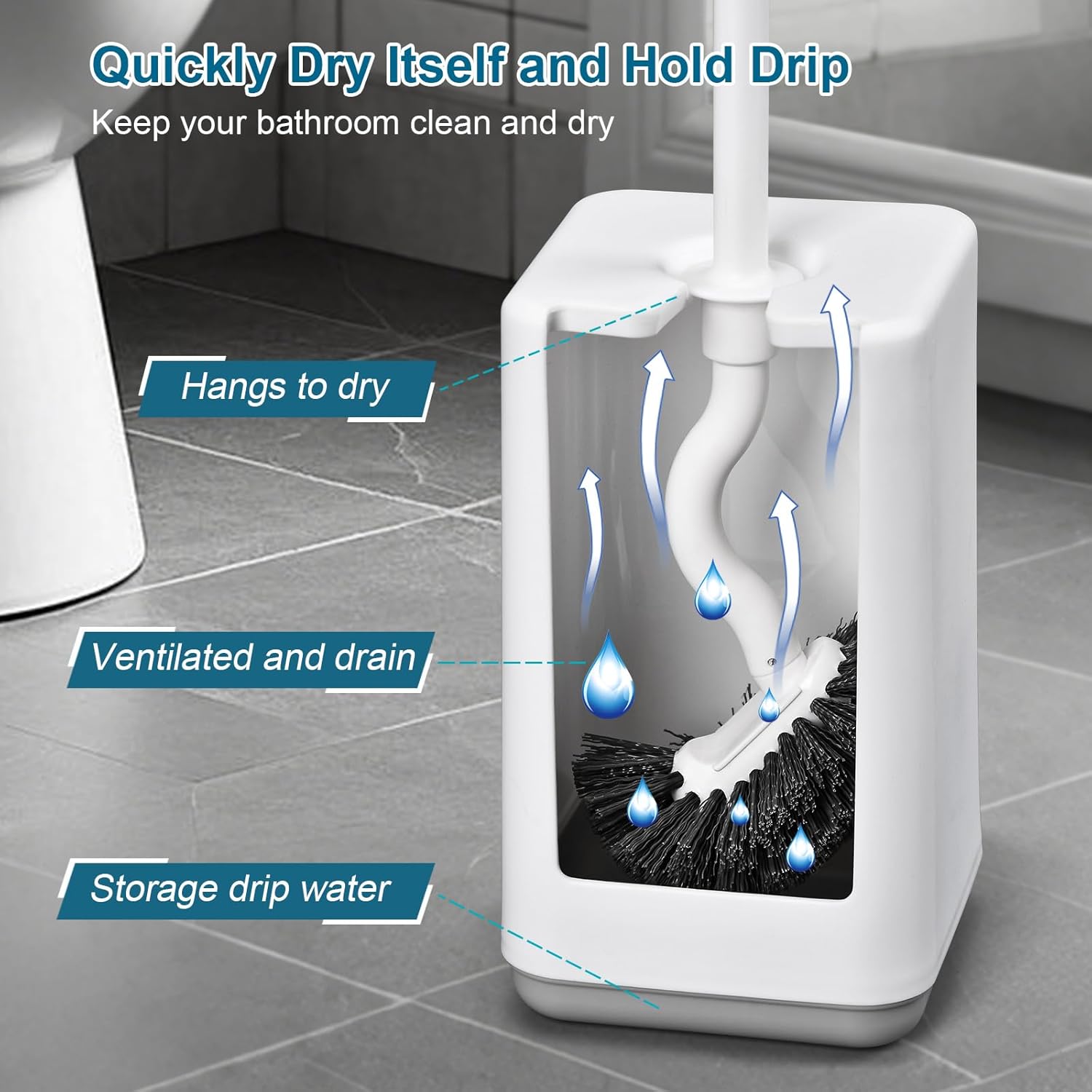 BKCOYSJ Toilet Brush Set 3 Pack with Holder 1
