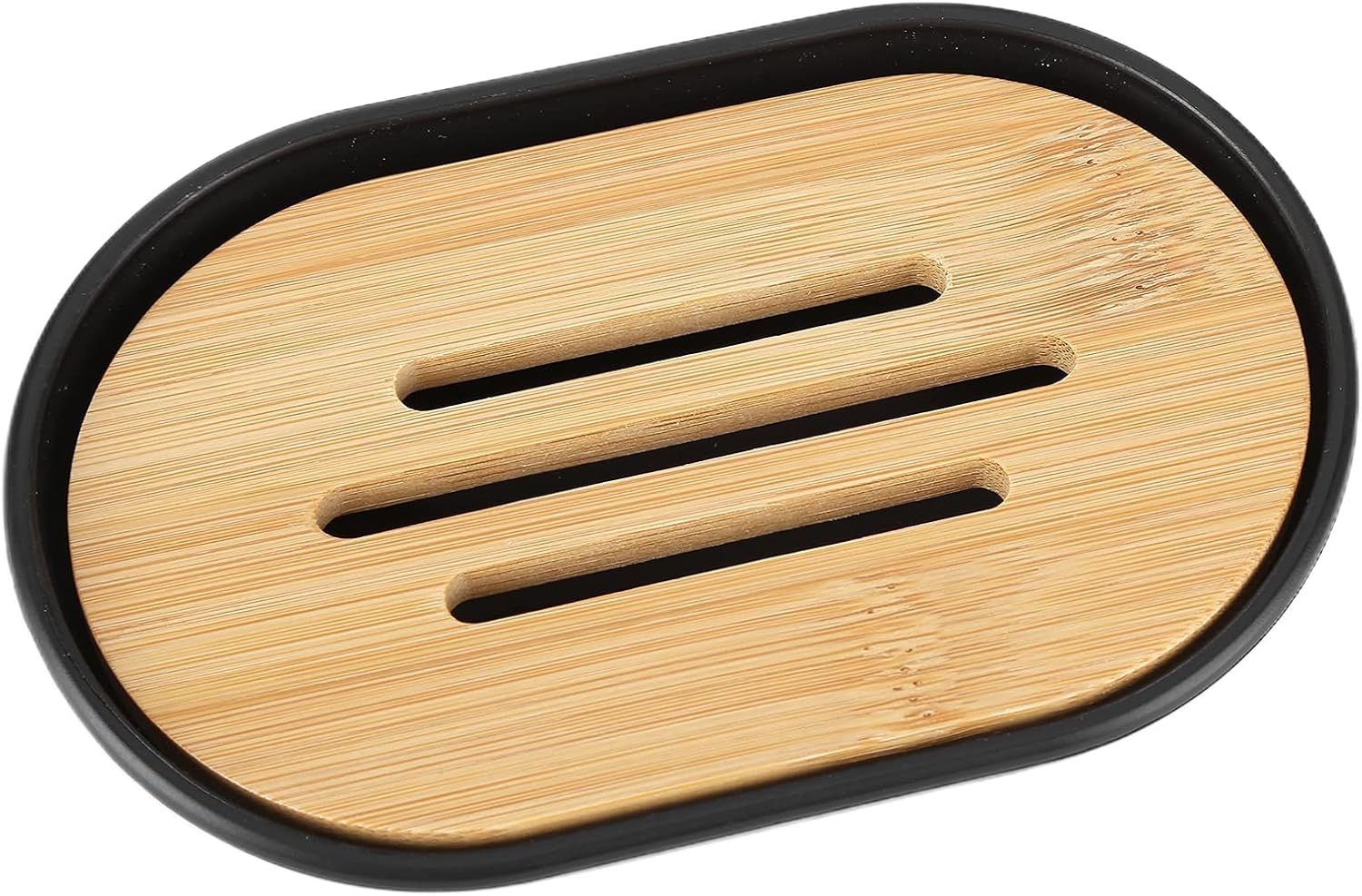 EBTOOLS Set of 4 Bathroom Accessories in Plastic and Bamboo