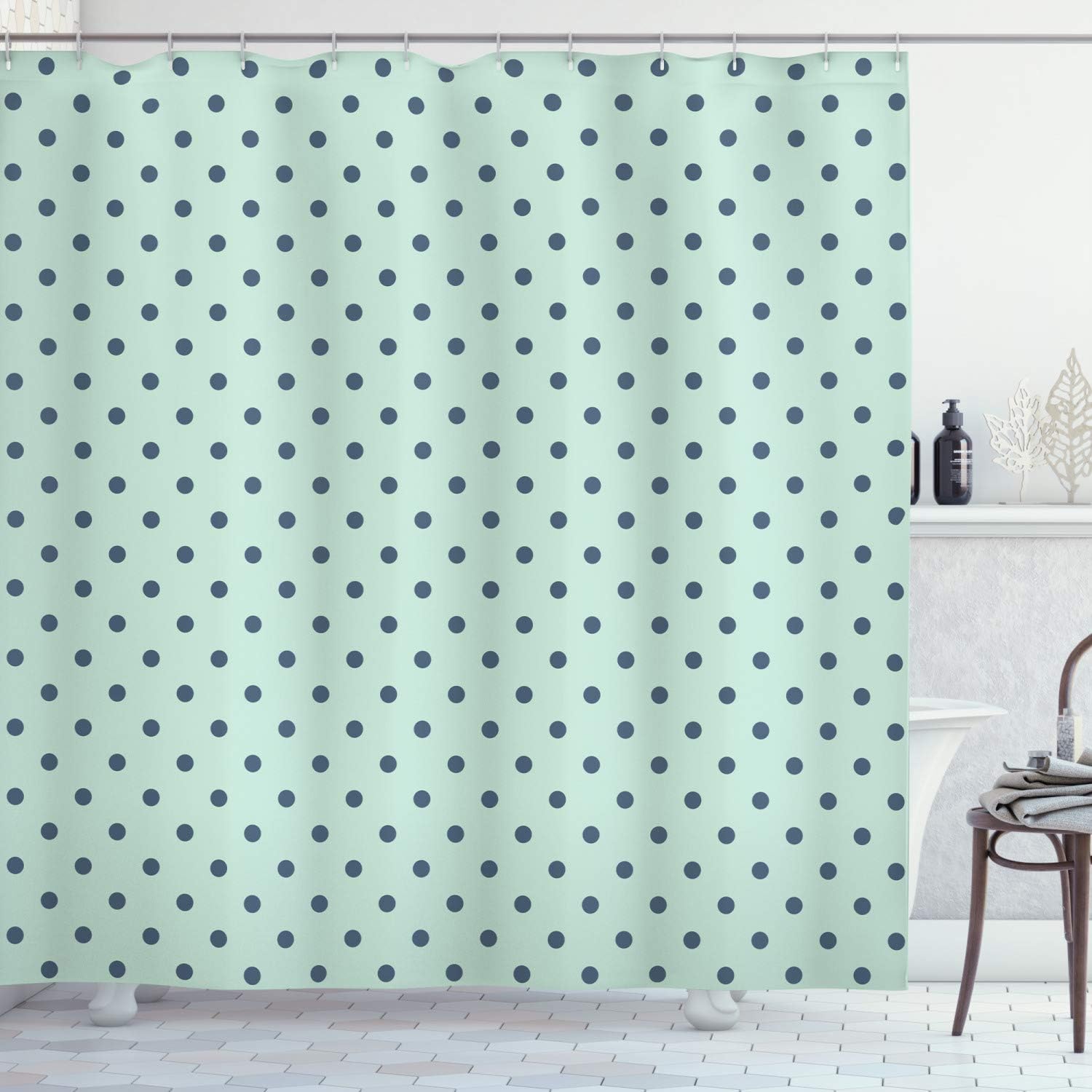 Ambesonne Abstract Vintage Polka Dots Shower Curtain