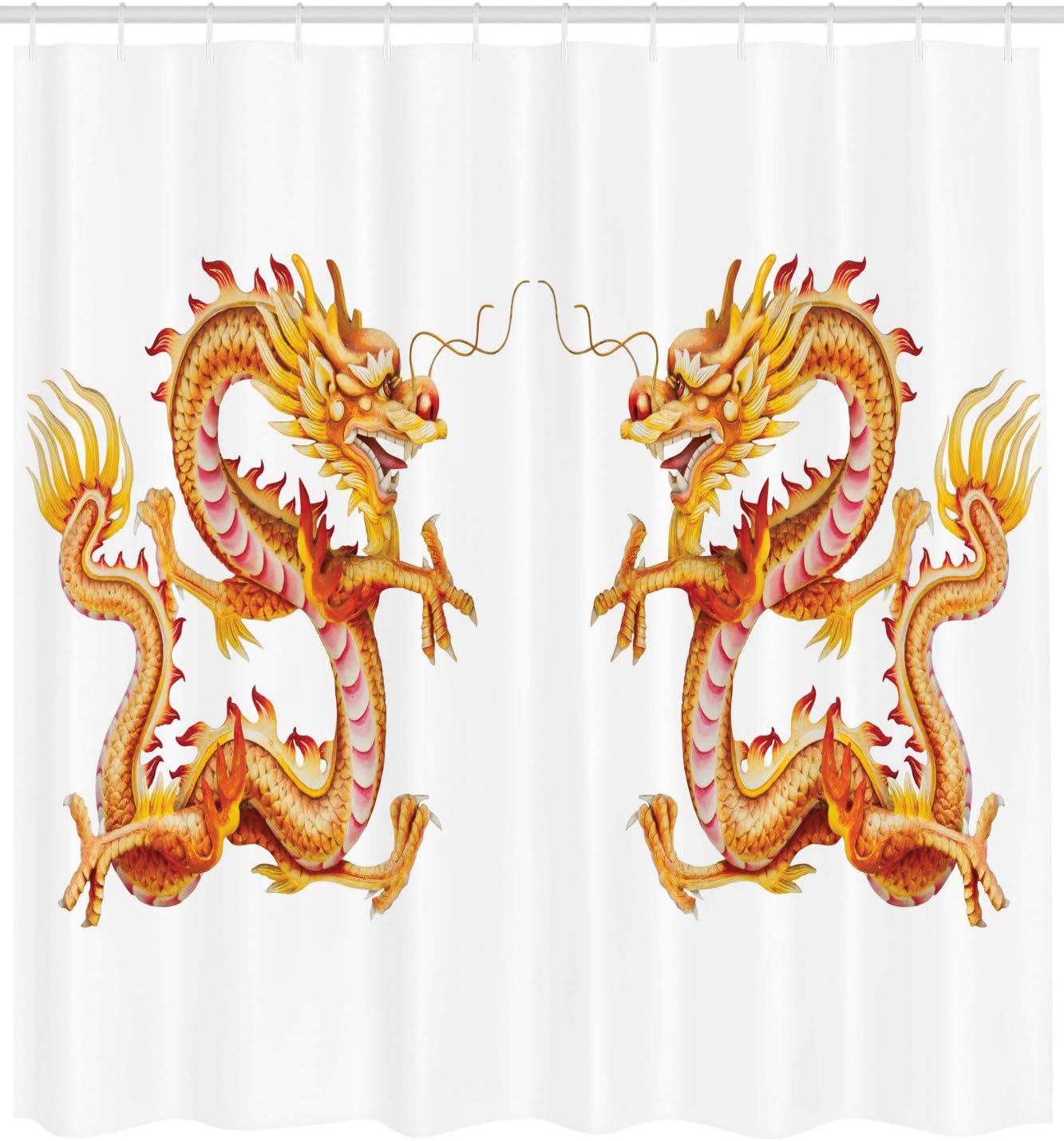 Ambesonne Dragon Shower Curtain Vermilion Yellow 69 x 70
