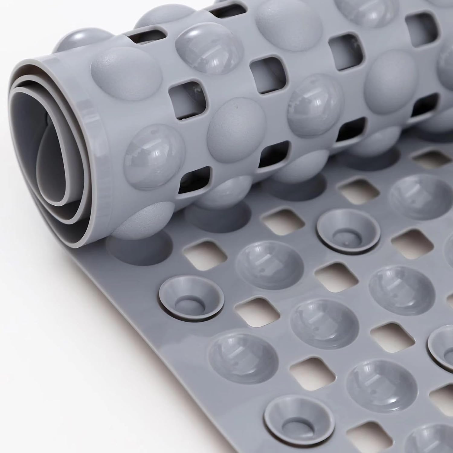 SAISAIXU Extra Long Non-Slip Bath Mat with Suction Cups and Drain Holes