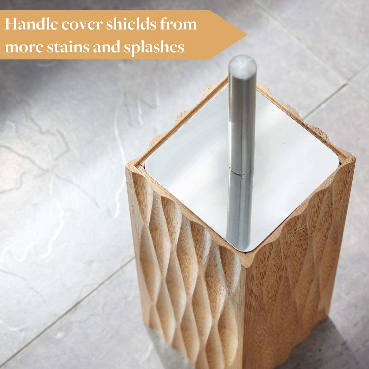 GOBAM Bamboo Toilet Brush with Holder for All Toilets