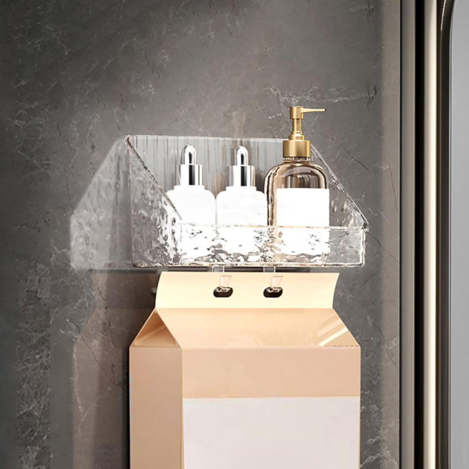 Wall-Mounted Shower Caddy Organizer with Hooks