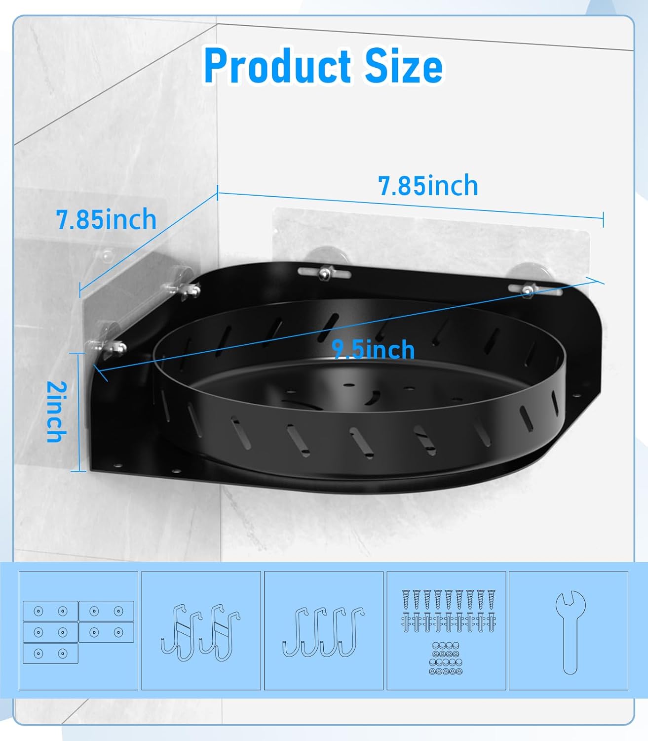 Buways 360 Rotating Corner Shower Caddy 2Pack