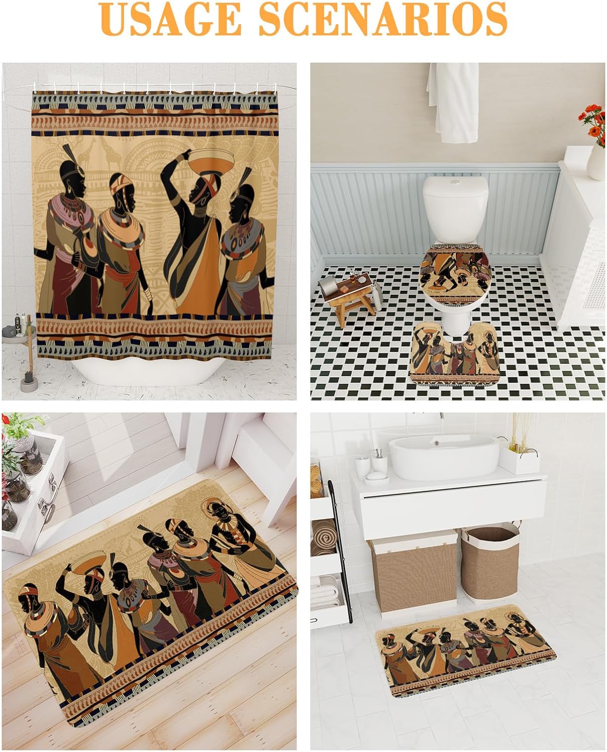 ZOE GARDEN Bohemian Brown Bathroom Set