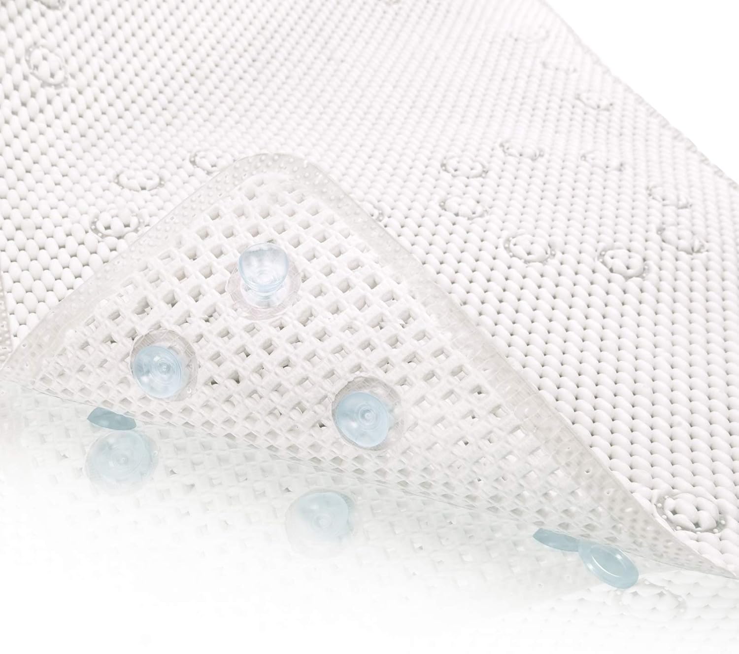 TJWODO Soft Foam Bath Mat with Suction Cups - 36 X 17 White