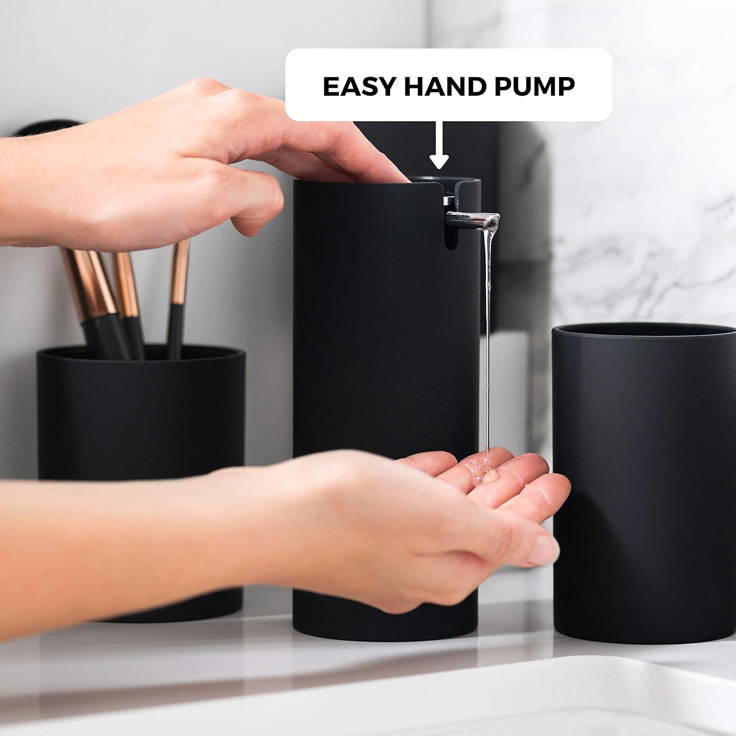 VIRTUNE Matte Black Bathroom Accessory Set 4 Pcs