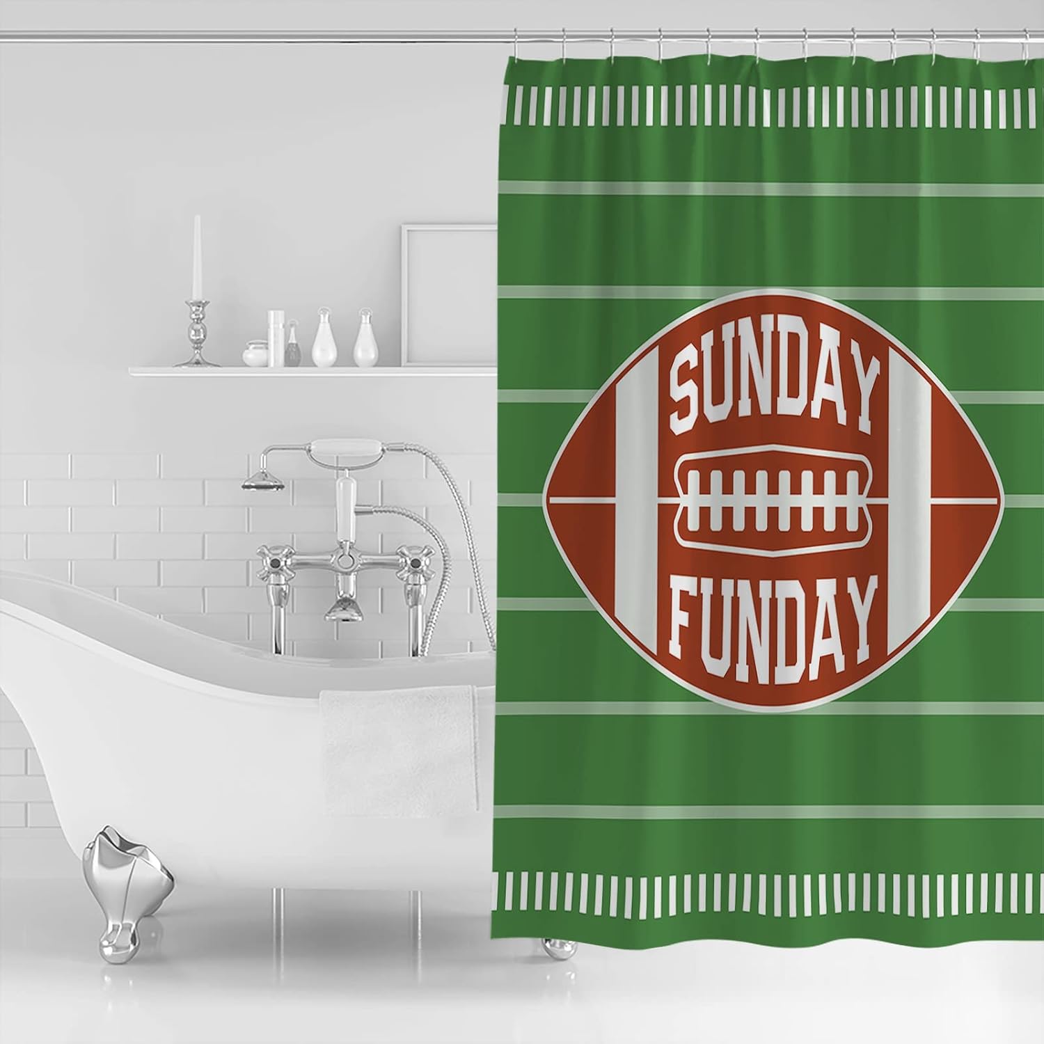 ZOE GARDEN American Football Shower Curtain Set