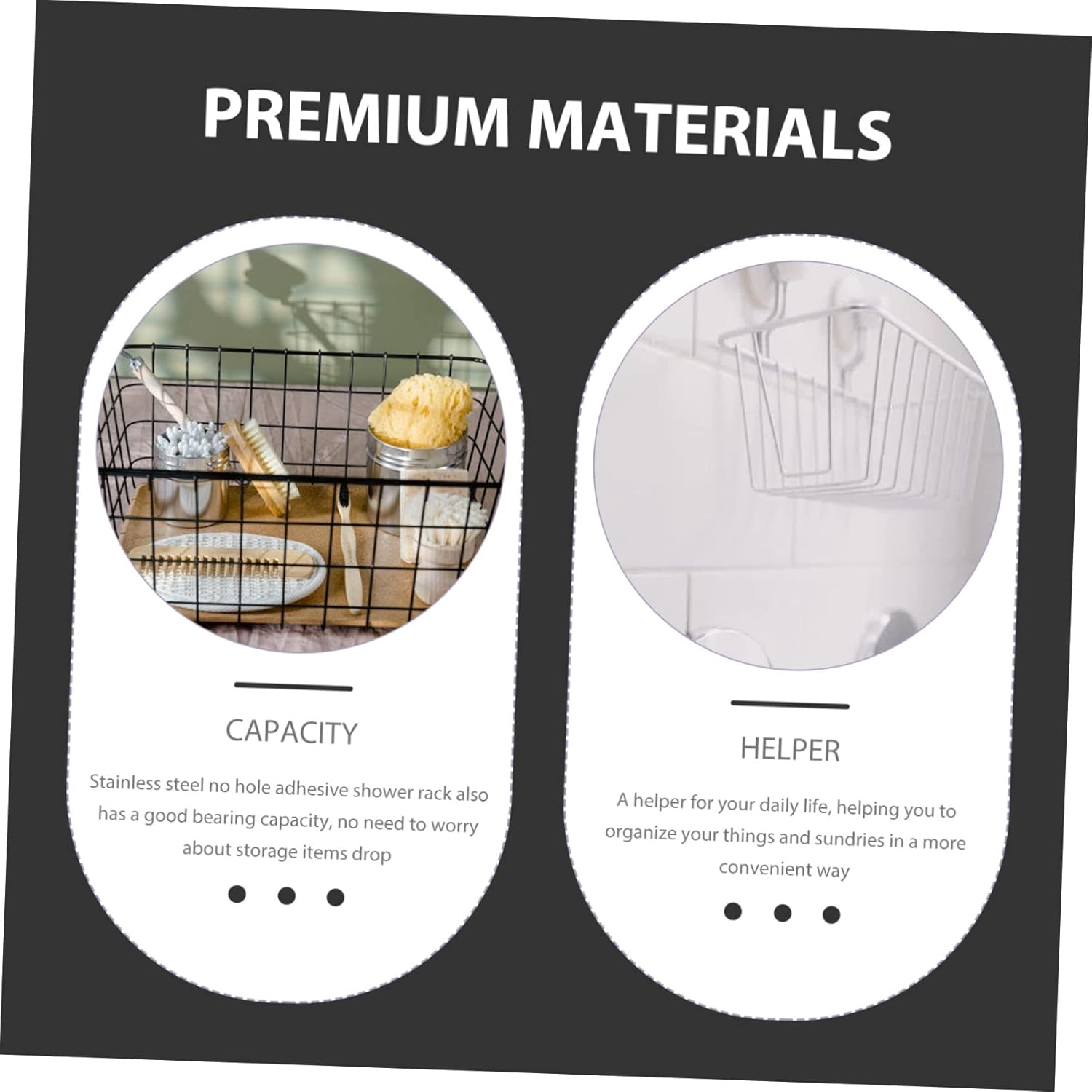FONDOTIN Adhesive Shower Rack Stainless Steel Wall Shelf