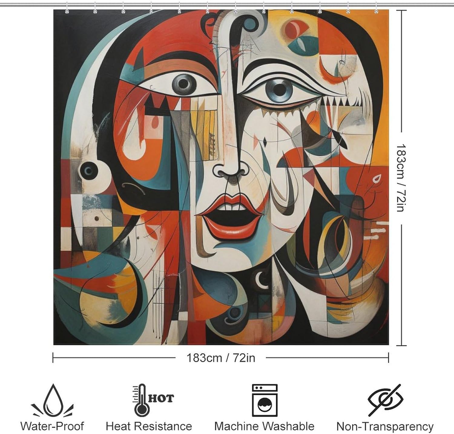 DAOWANGZUO Female Face Shower Curtain Set