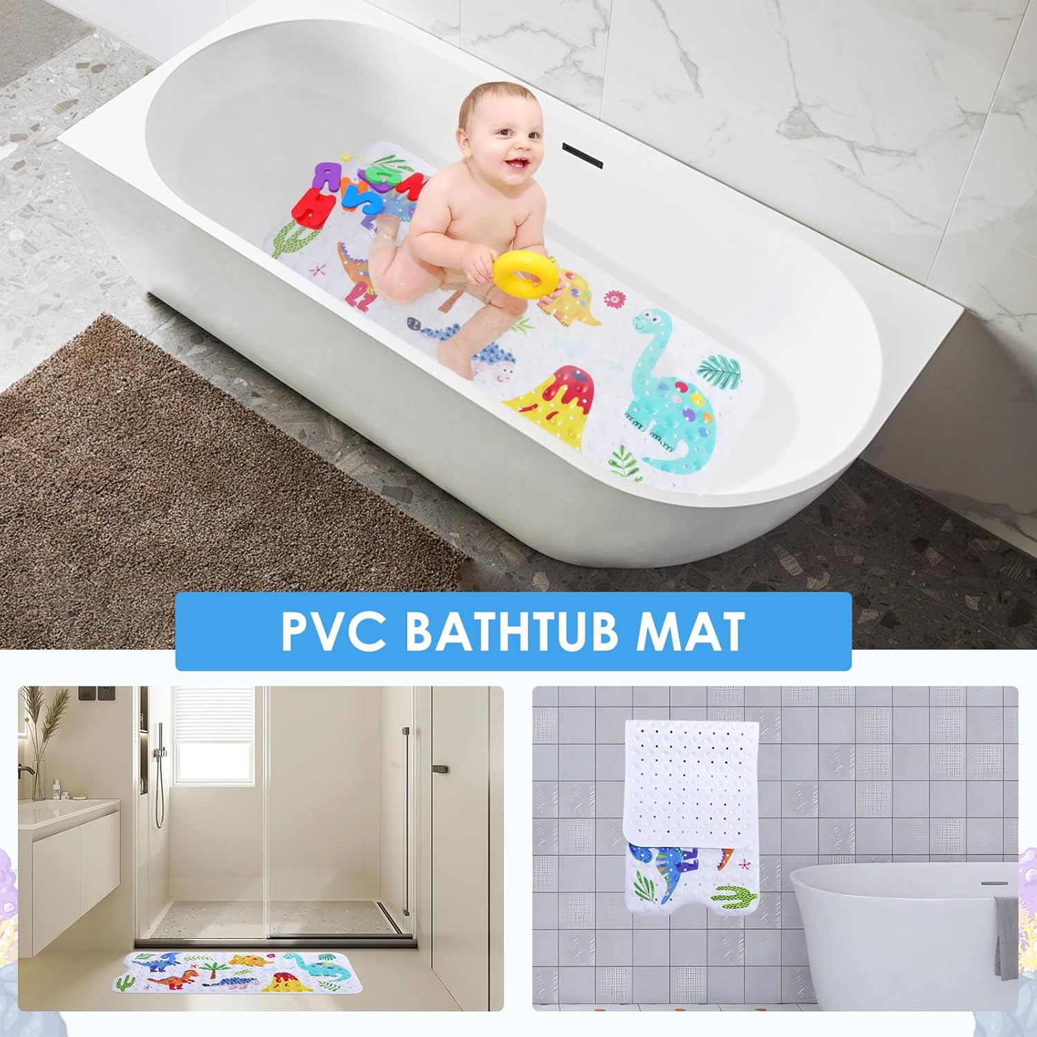 ZJRDYYK Anti Slip Dinosaur Park Bath Mat 40x16 Inch